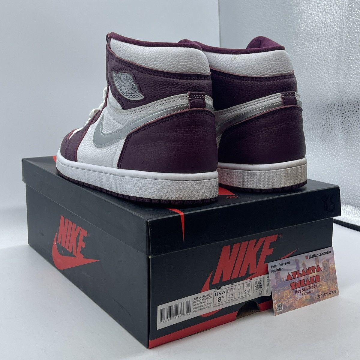 Nike Air jordan 1 high Bordeaux Size US 8.5 / EU 41-42 - 4 Thumbnail