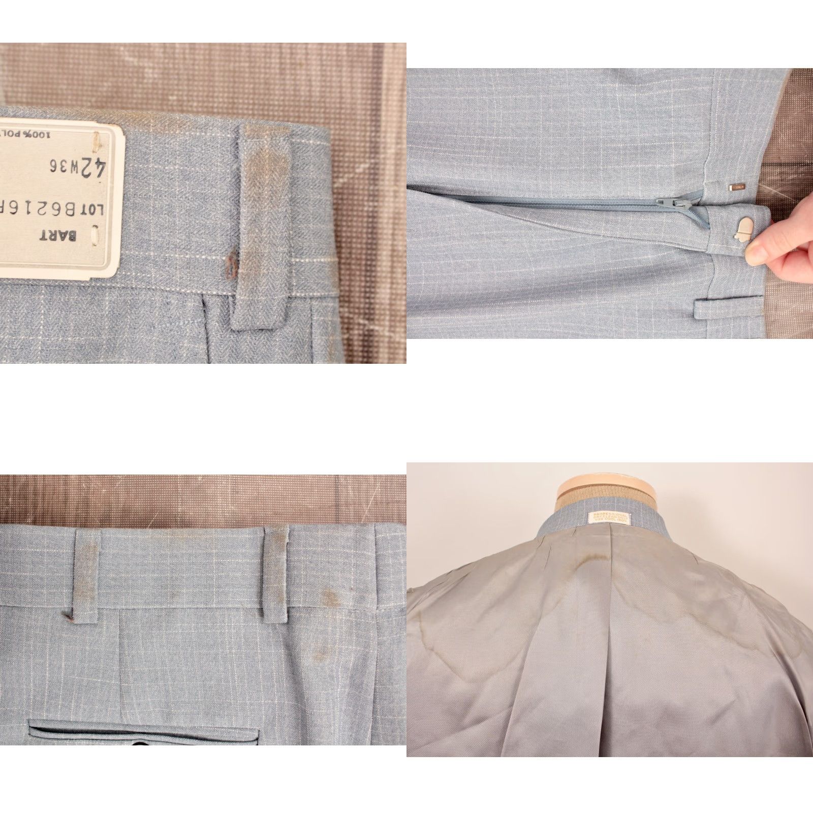 Vintage VINTAGE Men's VTG NOS 70s Light Blue Leisure Suit Sz 42 Long 1970s Polyester Disco 3 PC Size 42R - 10 Thumbnail