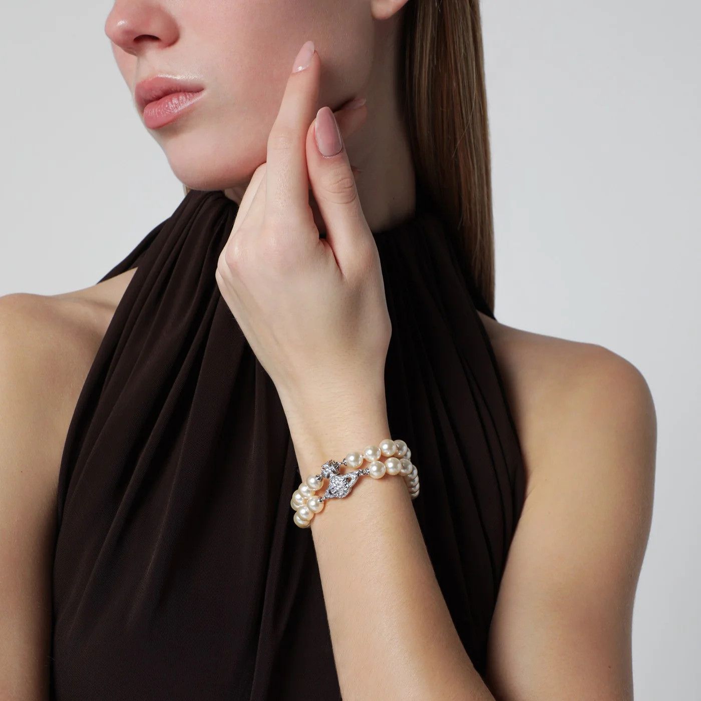 Vivienne Westwood o1d2blof0526 Size: 2 / Logo Double Bracelet in Metal Size ONE SIZE - 2 Thumbnail