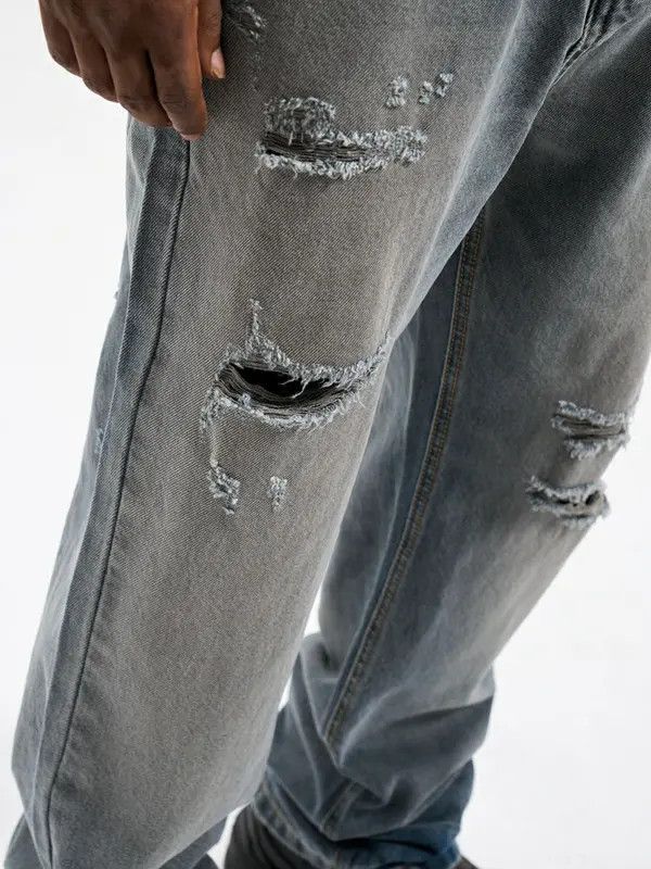 VIBE y2k damaged ripped faded hiphop jeans Size US 30 / EU 46 - 5 Thumbnail