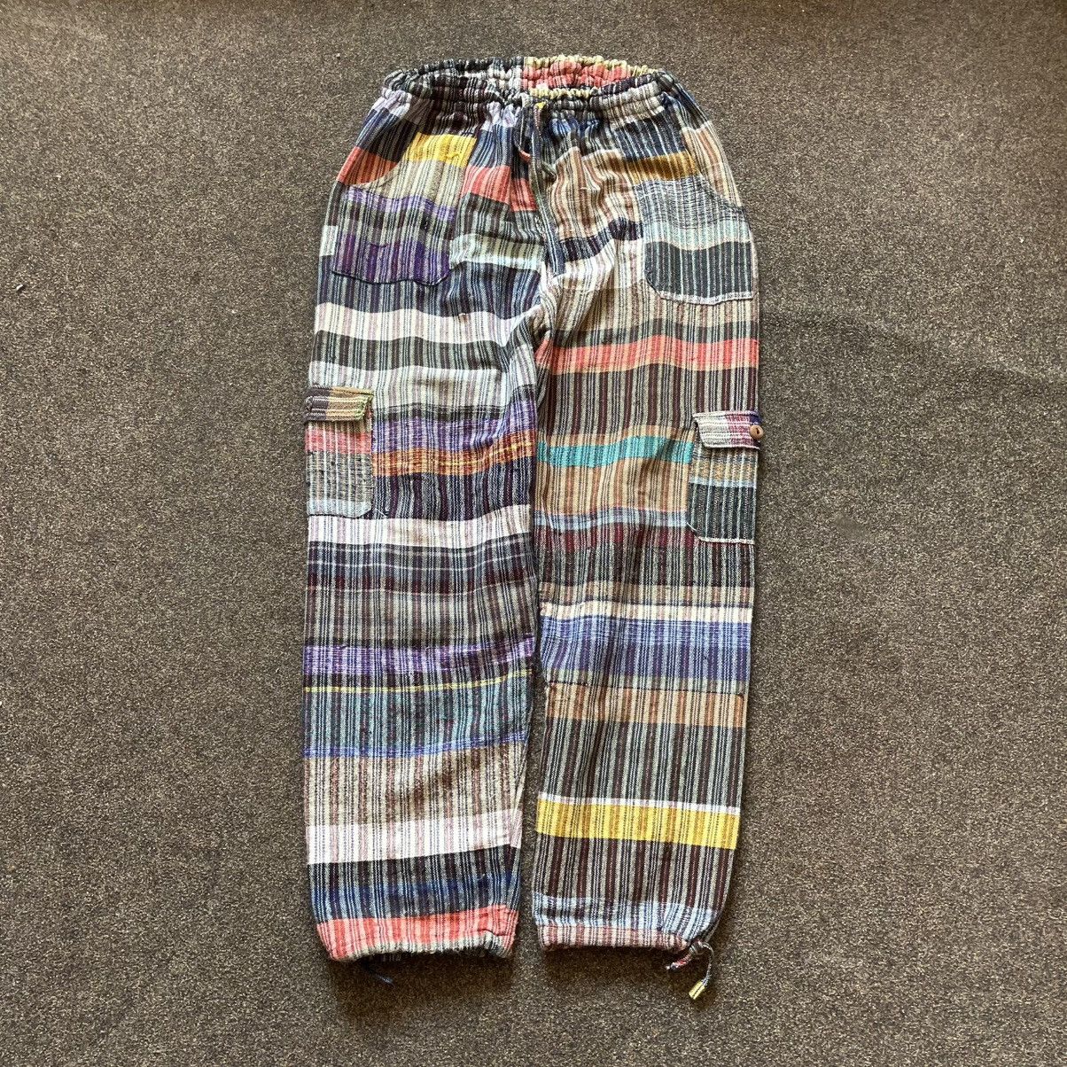Vintage Vintage Y2K Baggy Striped Cargo Pants Skate Streetwear 33 Size 33" - 2 Thumbnail