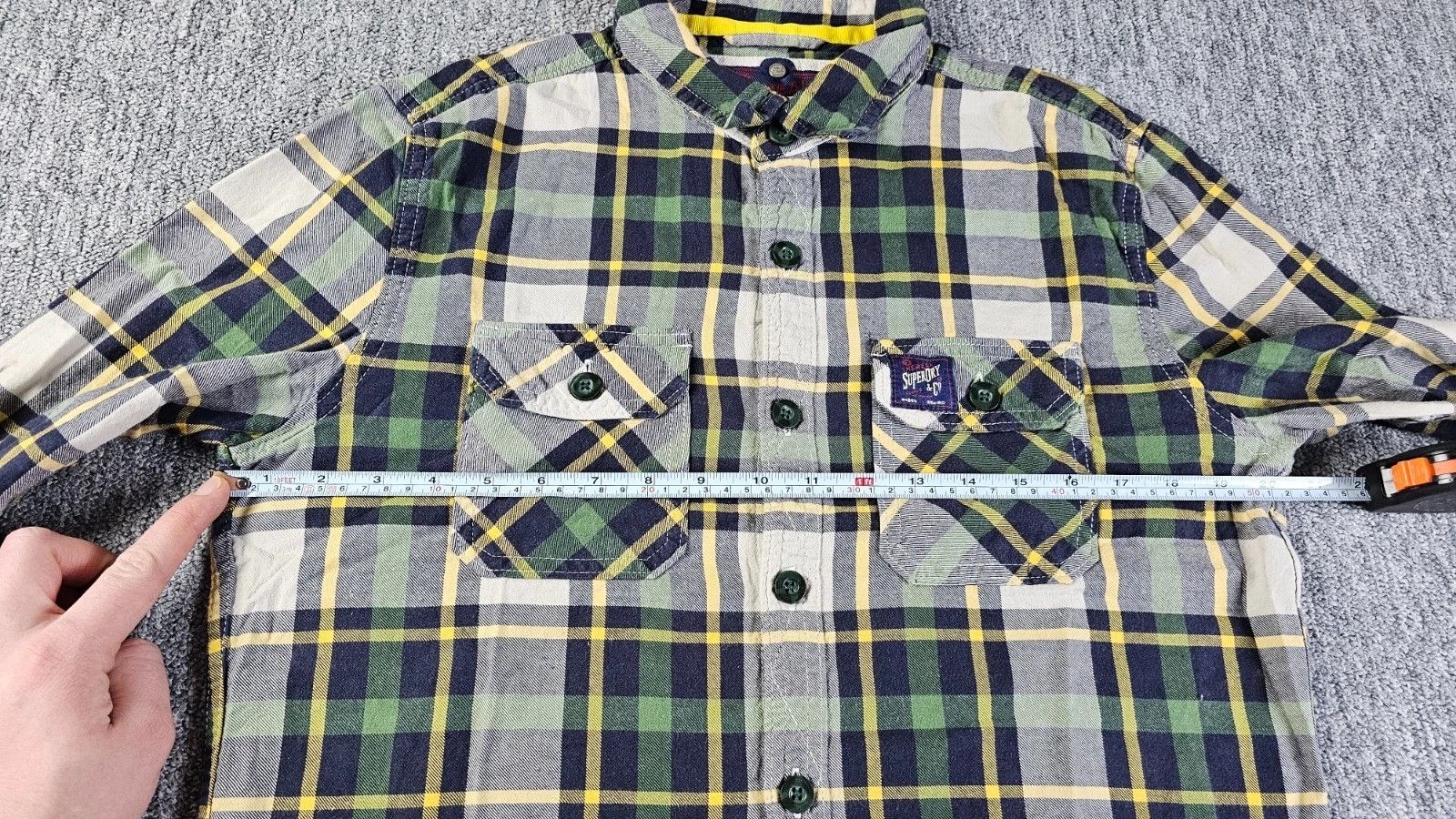 Superdry Superdry Lumberjack Twill Plaid Shirt Men M Navy Green Size US M / EU 48-50 / 2 - 12 Thumbnail