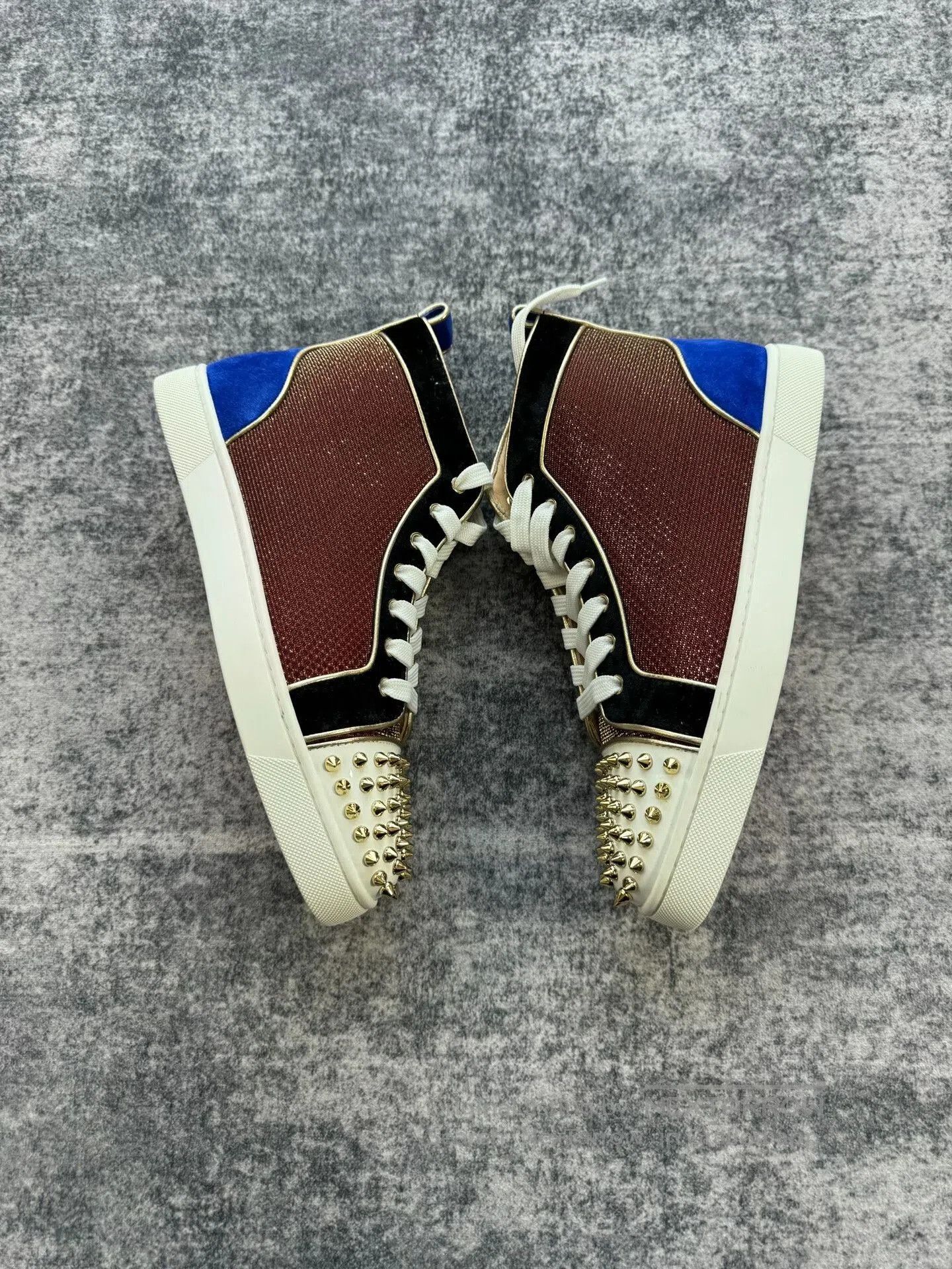 Christian Louboutin Christian Louboutin Red Blue High-Top Sneakers. Size US 8.5 / IT 38.5 - 3 Thumbnail