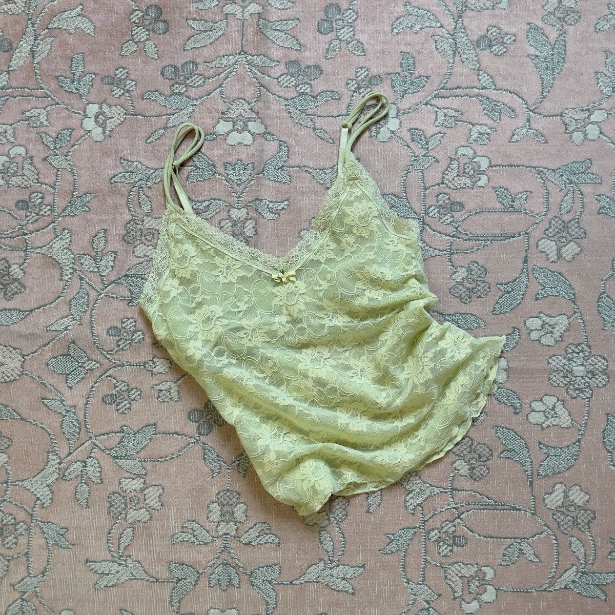 Victoria's Secret Victoria’s Secret Green Floral Mesh Camisole (S–M) Size M / US 6-8 / IT 42-44 - 4 Thumbnail
