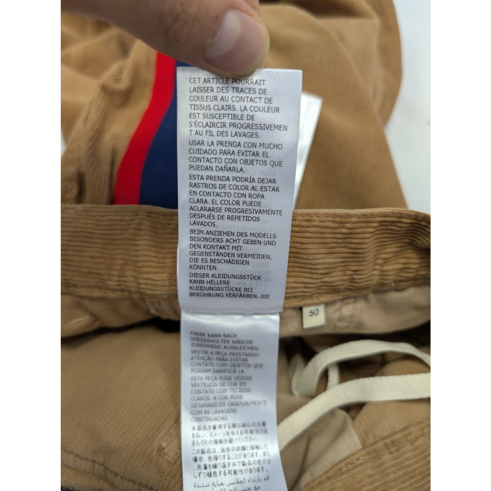 Gucci o1rshd1 Dyed Wash Velvet W/Melton Pant in Vintage Camel Size US 34 / EU 50 - 20 Thumbnail