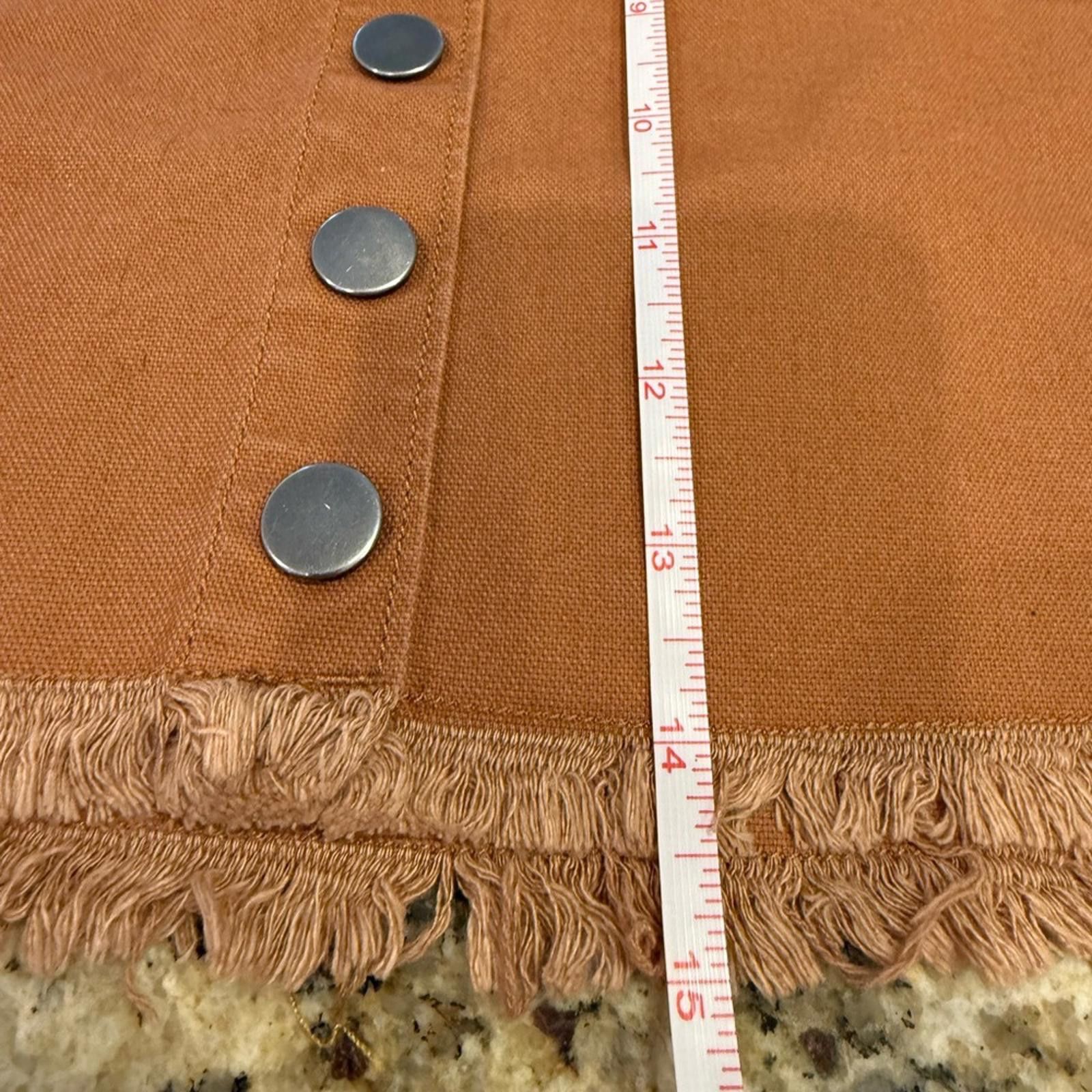 Madewell Madewell light brown denim mini skirt snaps frayed hem SZ 00 Size 24" / US 00 / IT 34 - 7 Thumbnail