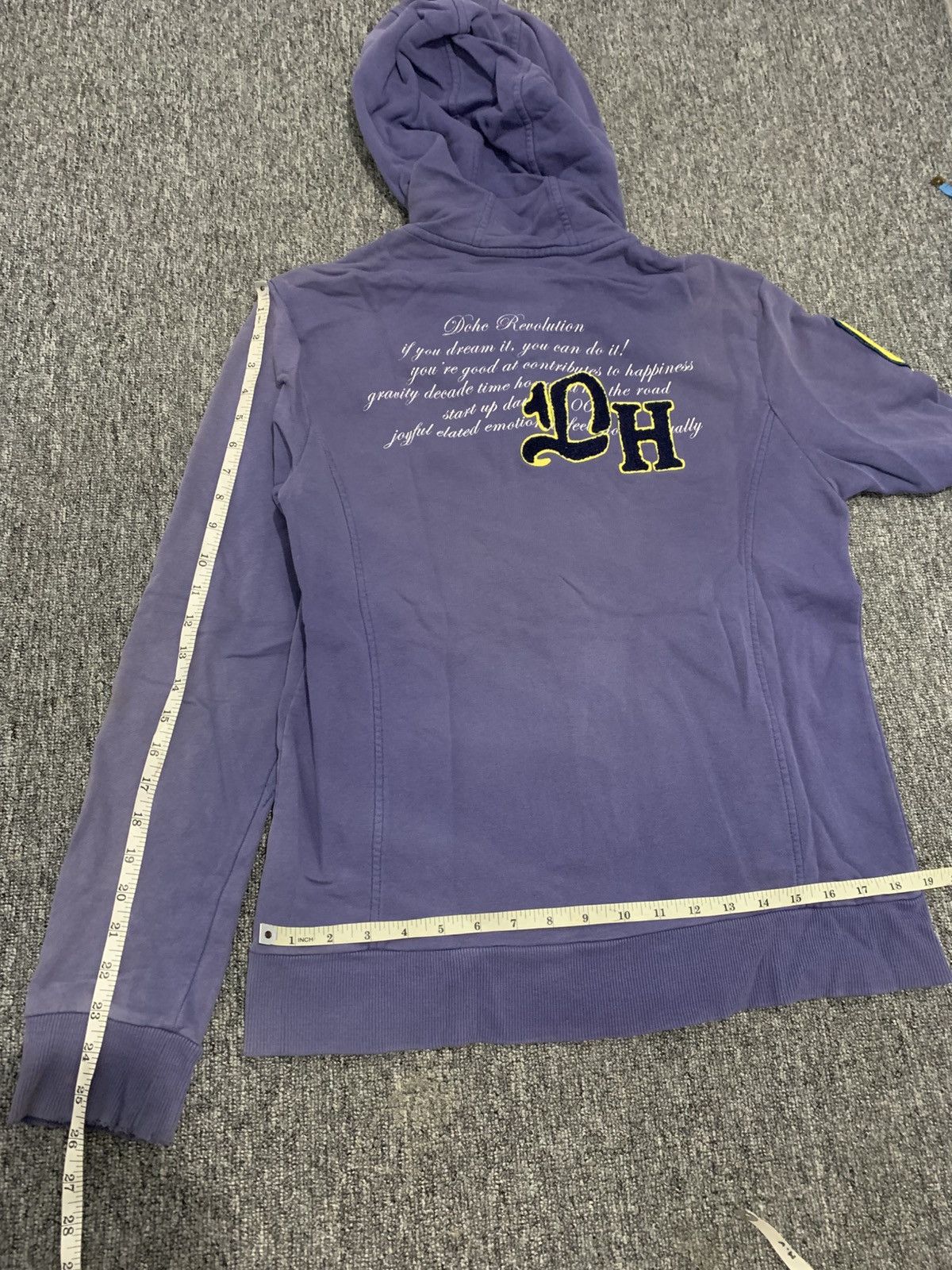 Japanese Brand Dohc Vintage Sunfaded Distressed Poem Zip Jacket Hoodie Size US L / EU 52-54 / 3 - 8 Thumbnail