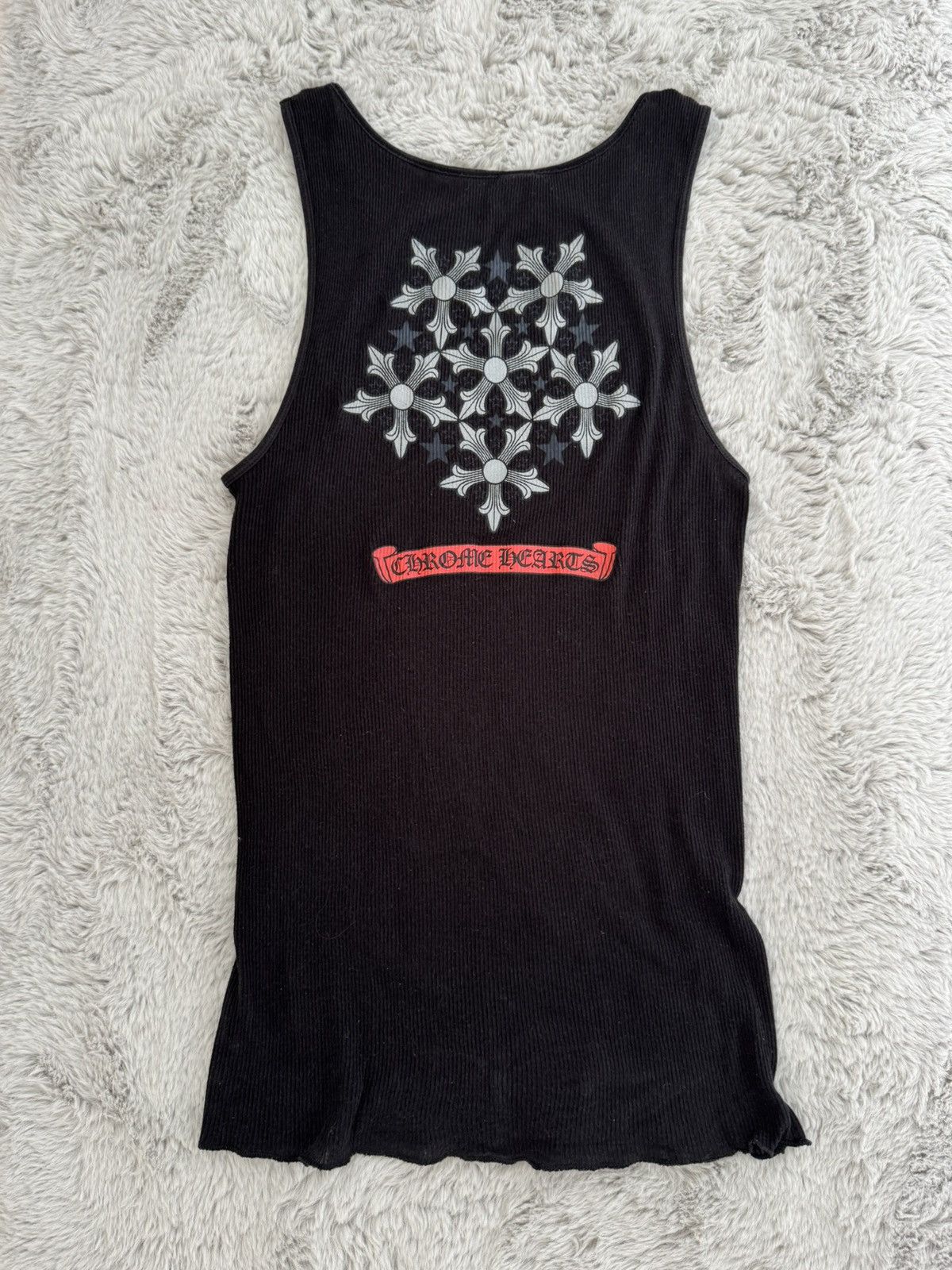 トップス chrome hearts HAIRY CROSS RIB TANK L Chrome Hearts Hairy Cross Rib Tank Top - SRM – SHENGLI ROAD