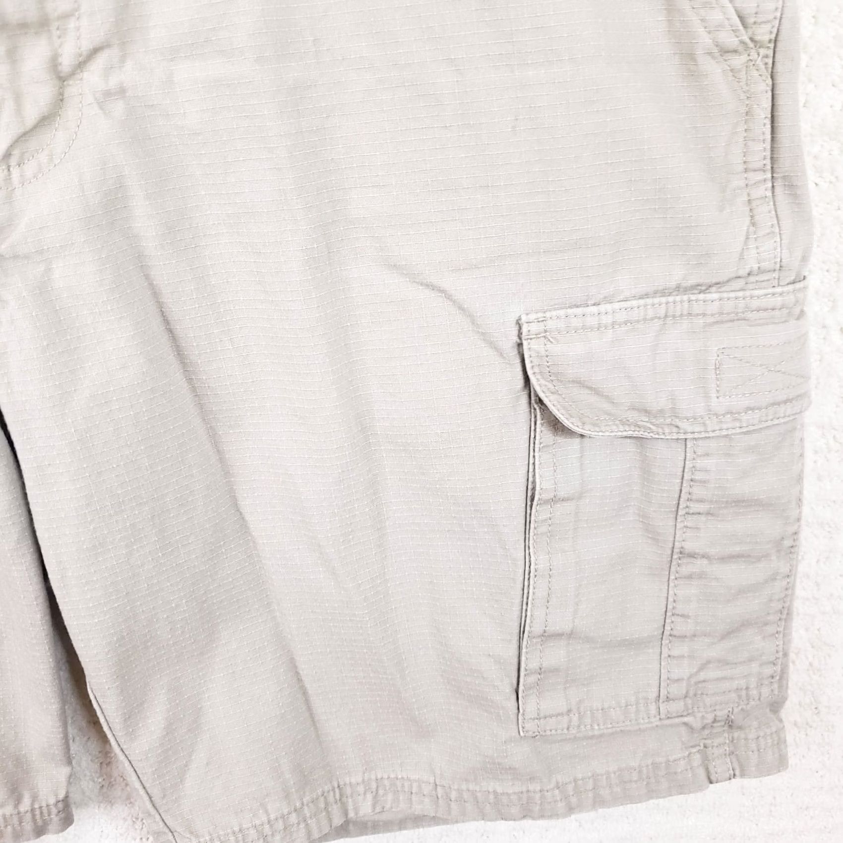 Vintage RedHead Men's Beige Ripstop Cargo Shorts 36 8” Inseam Cargo Pocket Outdoor Plain Solid Shorts Mens Reg Beige RedHead Regular 36 Size US 36 / EU 52 - 6 Thumbnail
