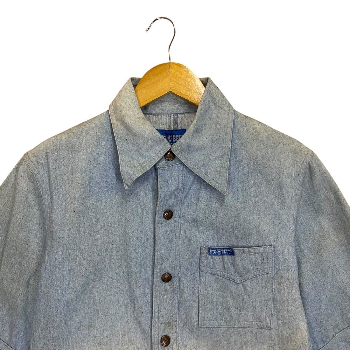 Japanese Brand Vintage 80s Big Bell Made In Japan Shortsleeve Chore Denim Size US S / EU 44-46 / 1 - 4 Thumbnail