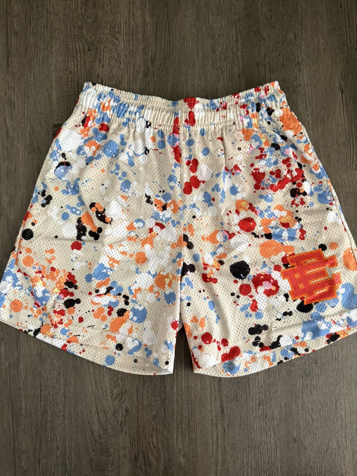 Eric Emanuel Shirt paint splatter mesh-beige red Size US 32 / EU 48 - 1 Thumbnail