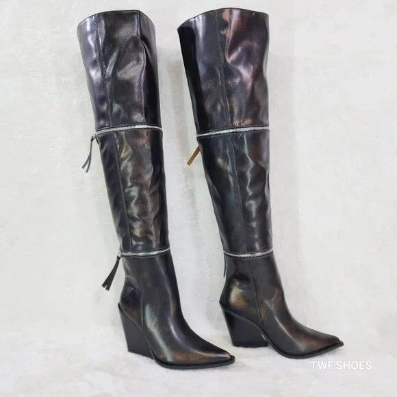 Other Alexa Western All in One Zipper Shaft Ankle Knee & Thigh Bo Size US 9 / IT 39 - 8 Thumbnail