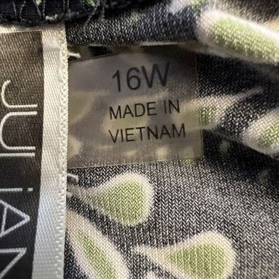 Other JULIAN TAYLOR Sz 16 A-Line Dress Black White Green Leaf Slee Size XXL / US 16-18 / IT 52-54 - 11 Thumbnail