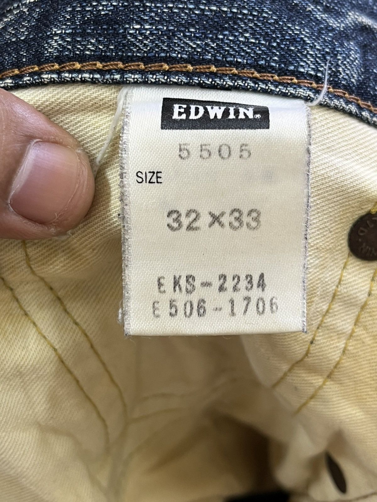 Edwin × Vintage Vintage Edwin 505zx Selvedge Distressed Denim Size US 33 - 9 Thumbnail