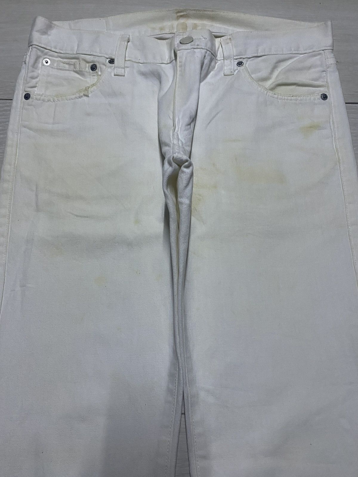 JW Anderson × Uniqlo Vintage Uniqlo S-002 Whit Denim Distressed Flare Jeans Size US 34 / EU 50 - 3 Thumbnail
