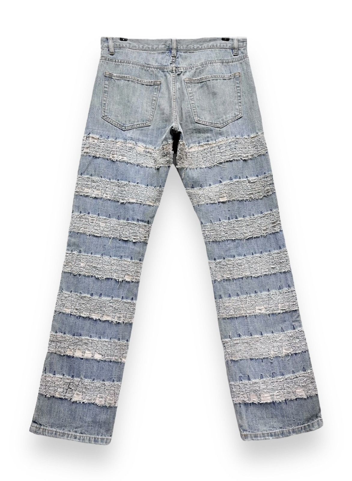 Japanese Brand GUMU Hagi Distressed Design Lightwash Hysteric Glamour Style Size US 32 / EU 48 - 2 Thumbnail