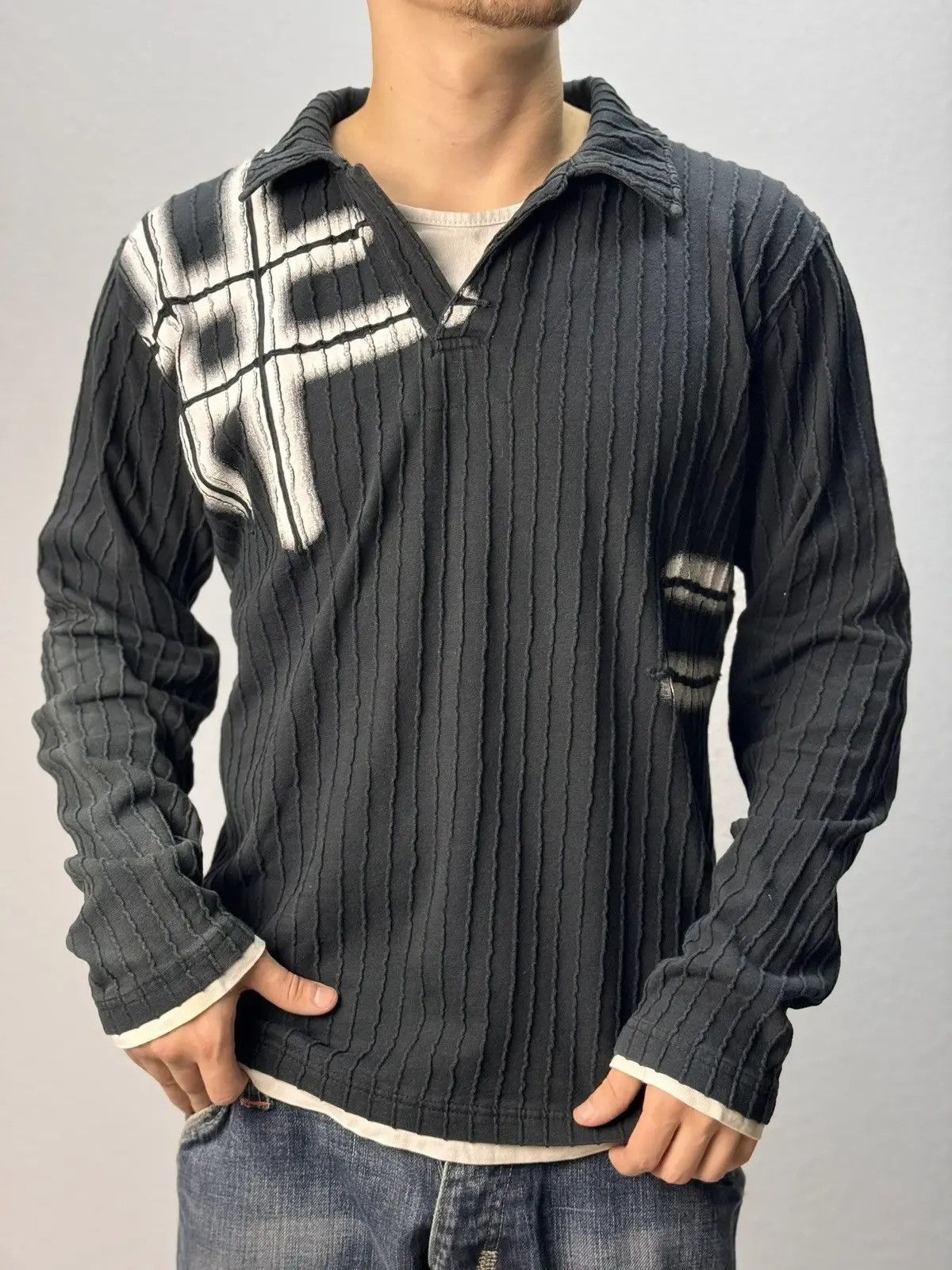 If Six Was Nine × Le Grande Bleu (L.G.B.) × Vintage VINTAGE SWEATER AVANT GARDE IF SIX WAS NINE STYLE GOTHIC Size US L / EU 52-54 / 3 - 1 Thumbnail