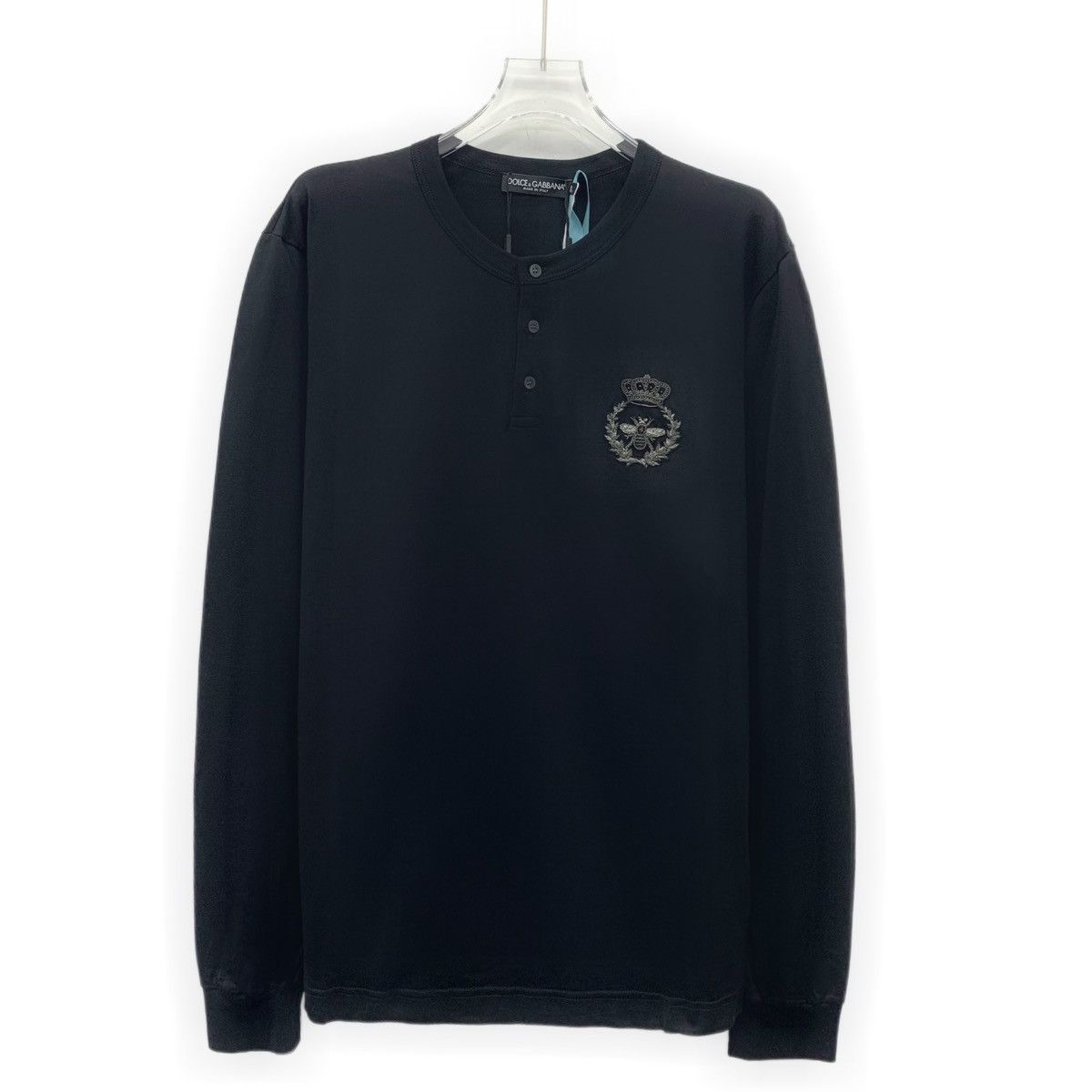 Dolce & Gabbana Dolce & Gabbana Crown Bee Studded Long Sleeve T-shirt K26WX Size US M / EU 48-50 / 2 - 1 Thumbnail