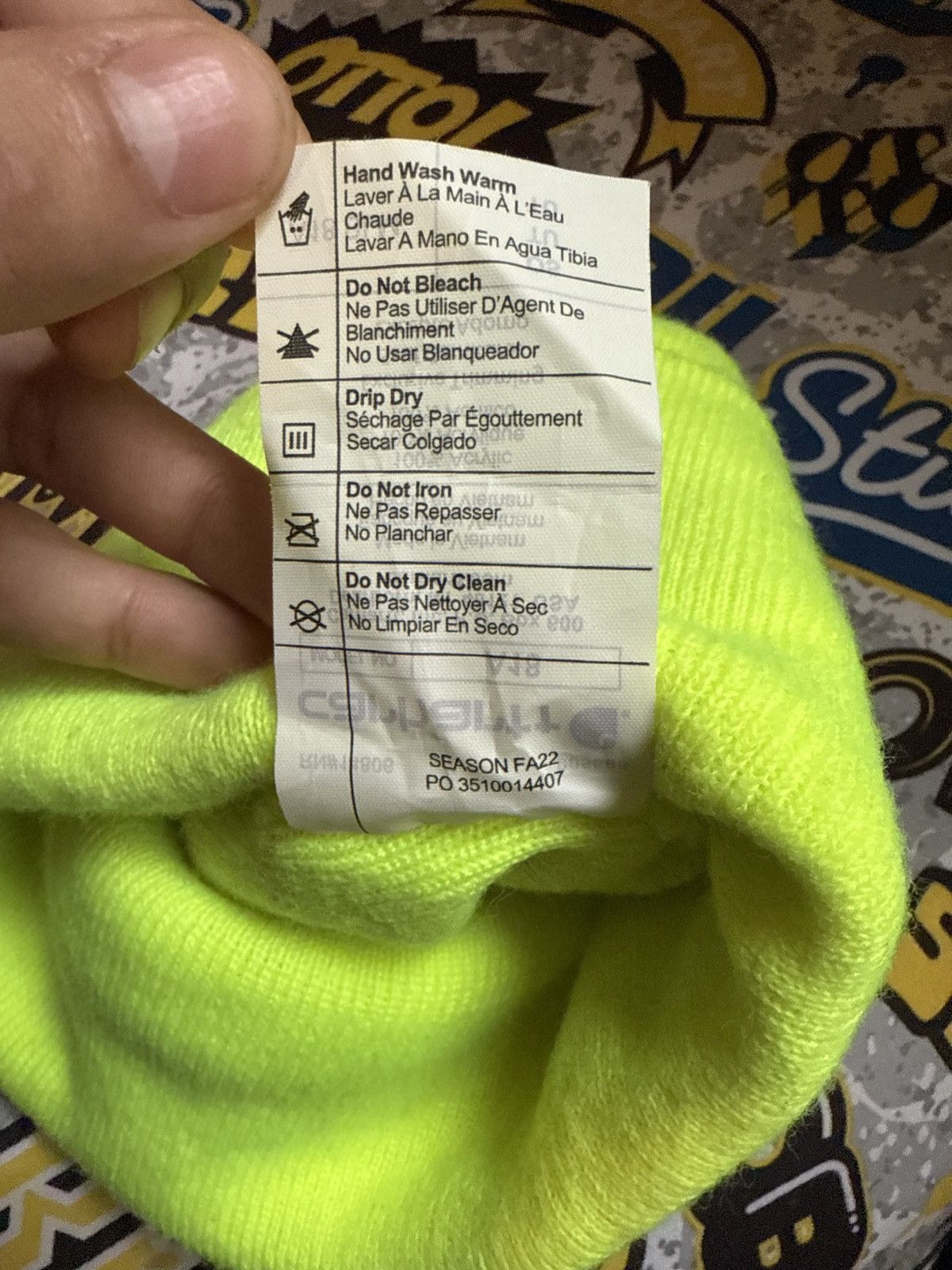 Carhartt Neon yellow carhartt beanie Size ONE SIZE - 1 Thumbnail
