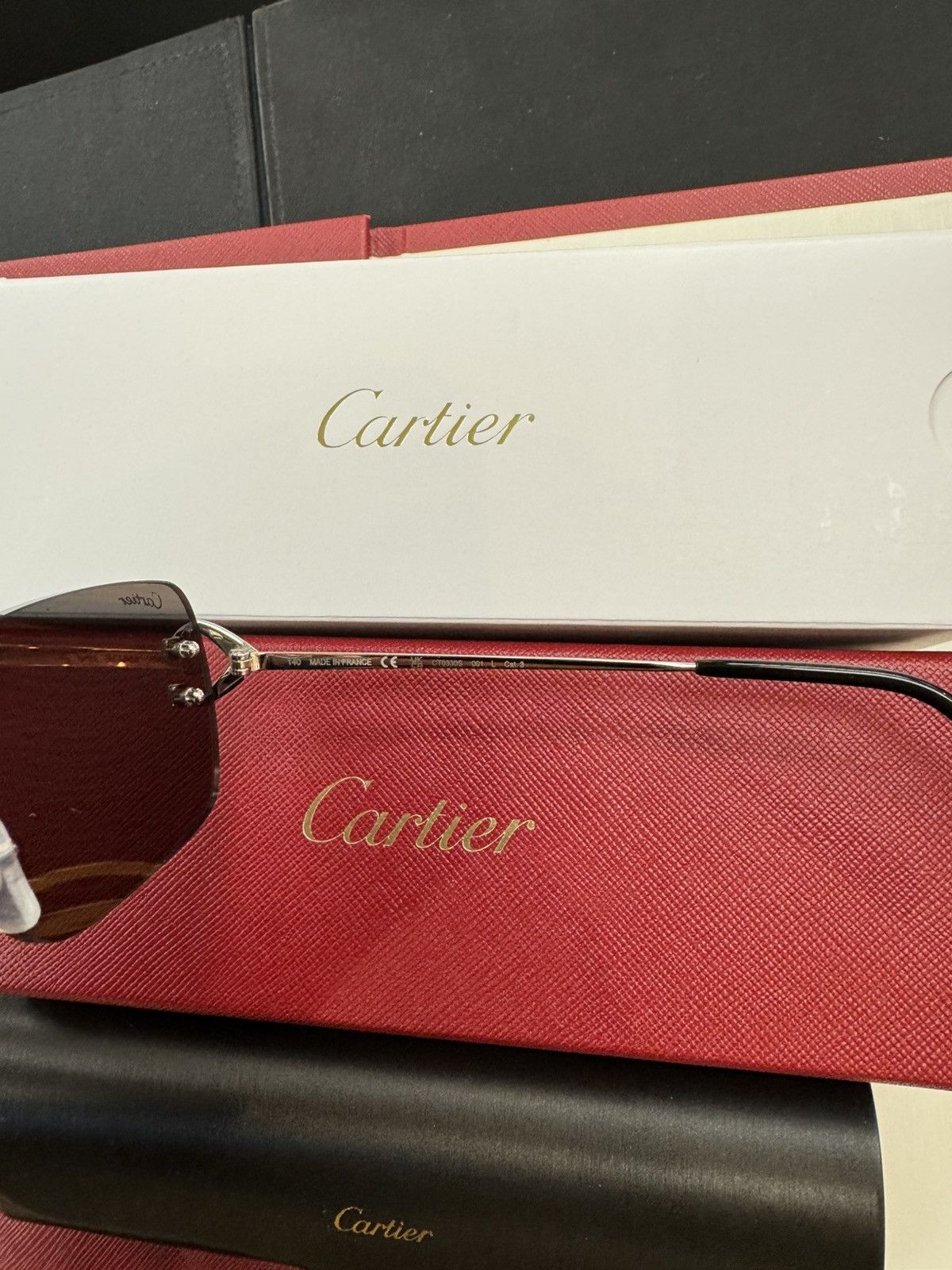 Cartier Cartier Big C Decor Platinum Sunglasses Size ONE SIZE - 3 Thumbnail