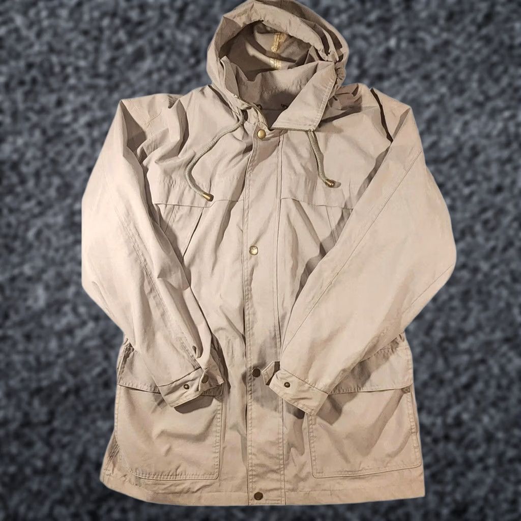 Vintage VINTAGE TravelSmith Coat Mens Large Beige Hooded Parka Zip Pockets Hong Kong Size US L / EU 52-54 / 3 - 1 Thumbnail