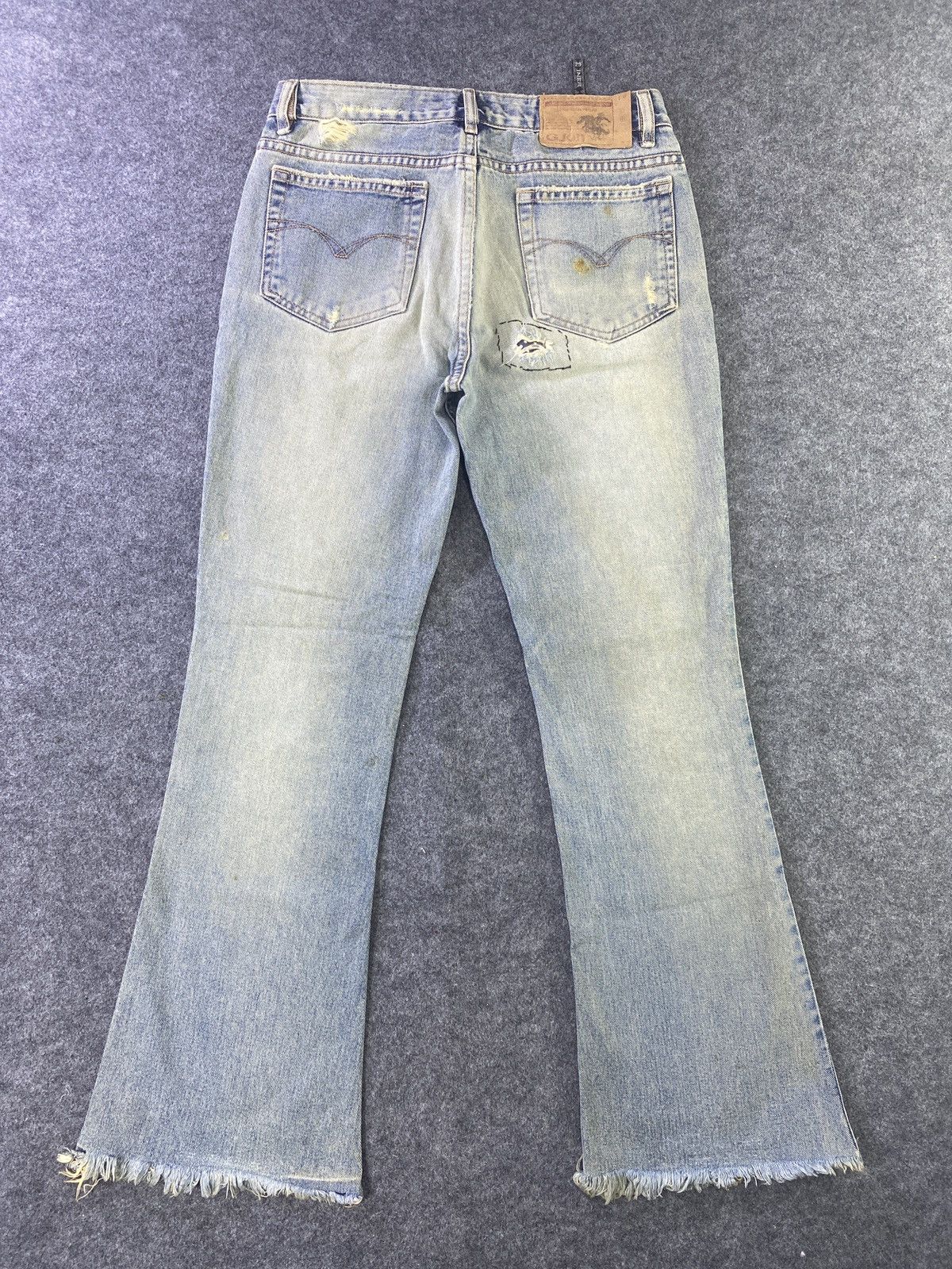 Japanese Brand × Jean G Jon Distressed Blue Wash Flare Denim - J945 Size 30" / US 8 / IT 44 - 3 Thumbnail