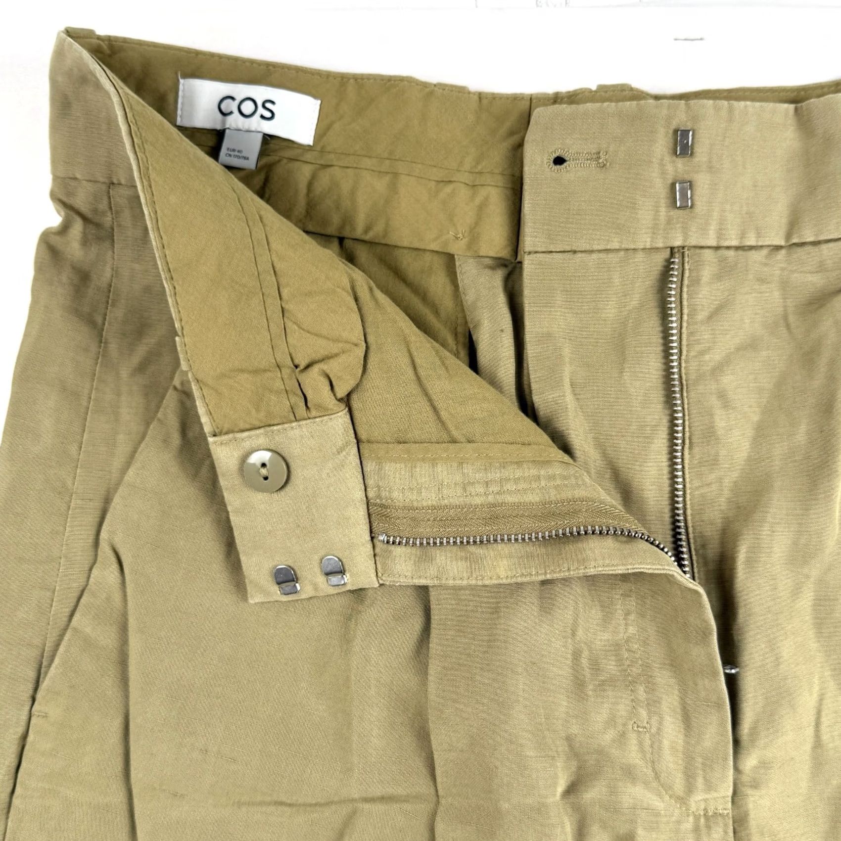 Cos COS Dress Pants Womens EU 40 Lyocell Linen Pleated Wide-Leg High Waist Beige Dress Pants Womens Regular XS-XL Size 27" / US 4 / IT 40 - 2 Thumbnail