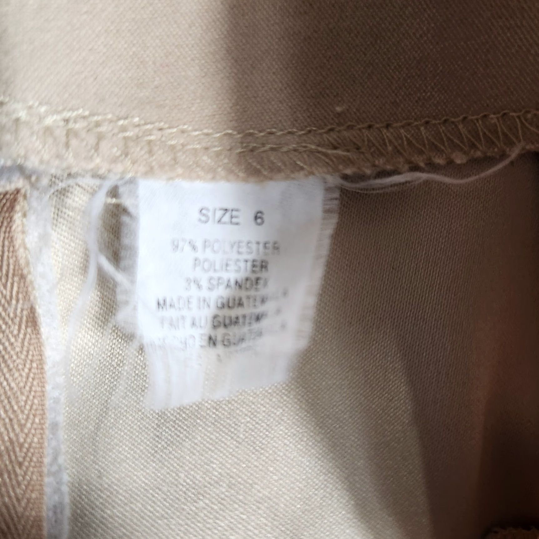 Liz Claiborne VINTAGE Liz Claiborne Liz Sport VTG Womens Skirt 8 Khaki Tan Midi Pencil Beige Polyester Spandex Pockets Slit Zip Size 30" / US 8 / IT 44 - 8 Thumbnail