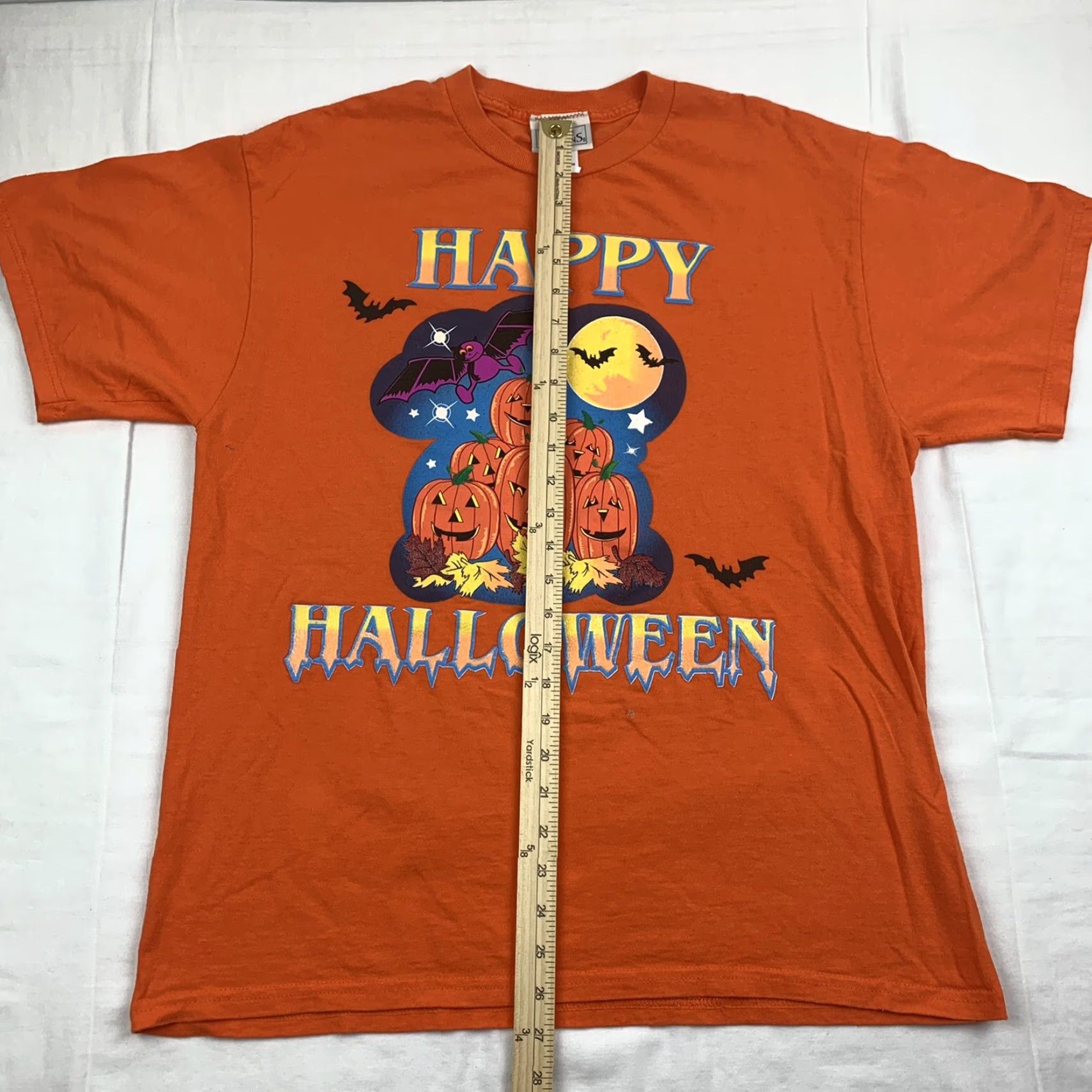 Basic Editions VINTAGE Basic Editions Happy Halloween T-Shirt Adult Large Orange Spooky Scary 90s Mens Size US L / EU 52-54 / 3 - 4 Thumbnail