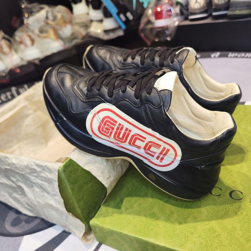 Gucci Gucci Rhyton Low-Top Black and Red Sneakers - Size US 7.5 / EU 40-41 - 4 Thumbnail