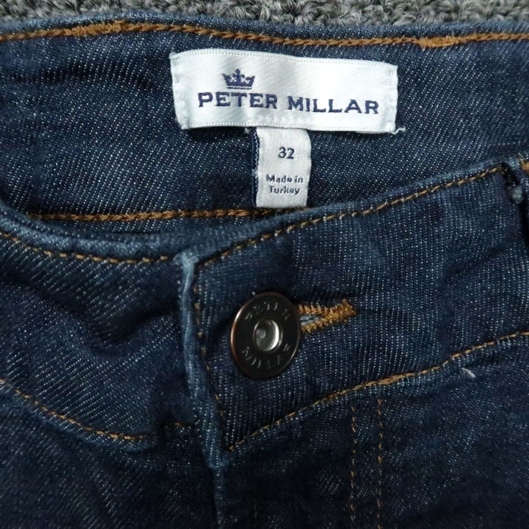 Peter Millar Peter Millar Jeans Mens 32x28 Blue Dark Wash 5-Pocket Denim Stretch Straight Outdoor? Size US 32 / EU 48 - 4 Thumbnail