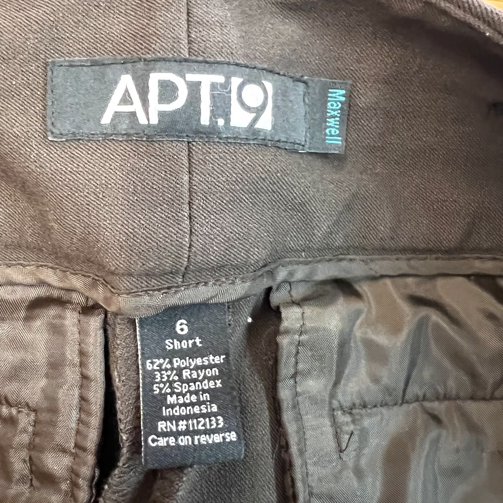 Apt. 9 Apt. 9 Womens Maxwell Flat Front Straight Leg Brown Dress Pant Size 6 Short Size 28" / US 6 / IT 42 - 4 Thumbnail