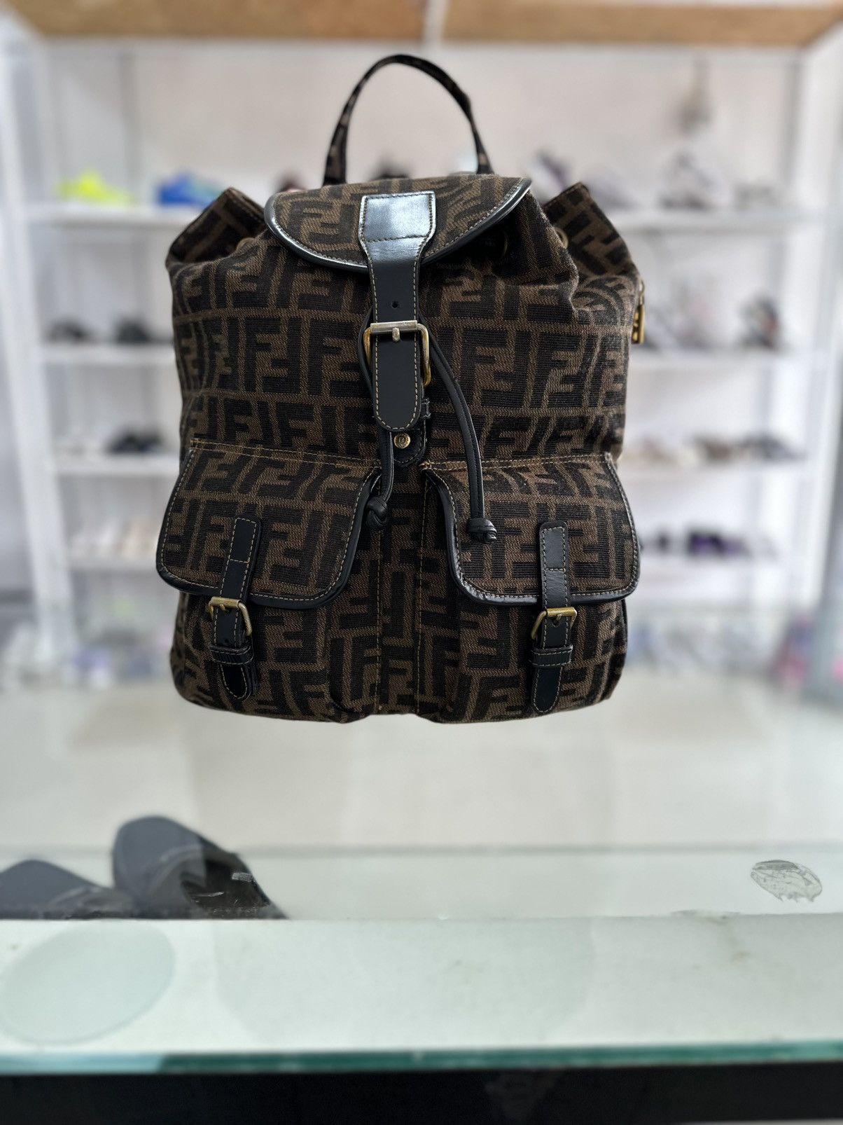 Fendi FENDI Brown Zucca Canvas Backpack Size ONE SIZE - 2 Thumbnail