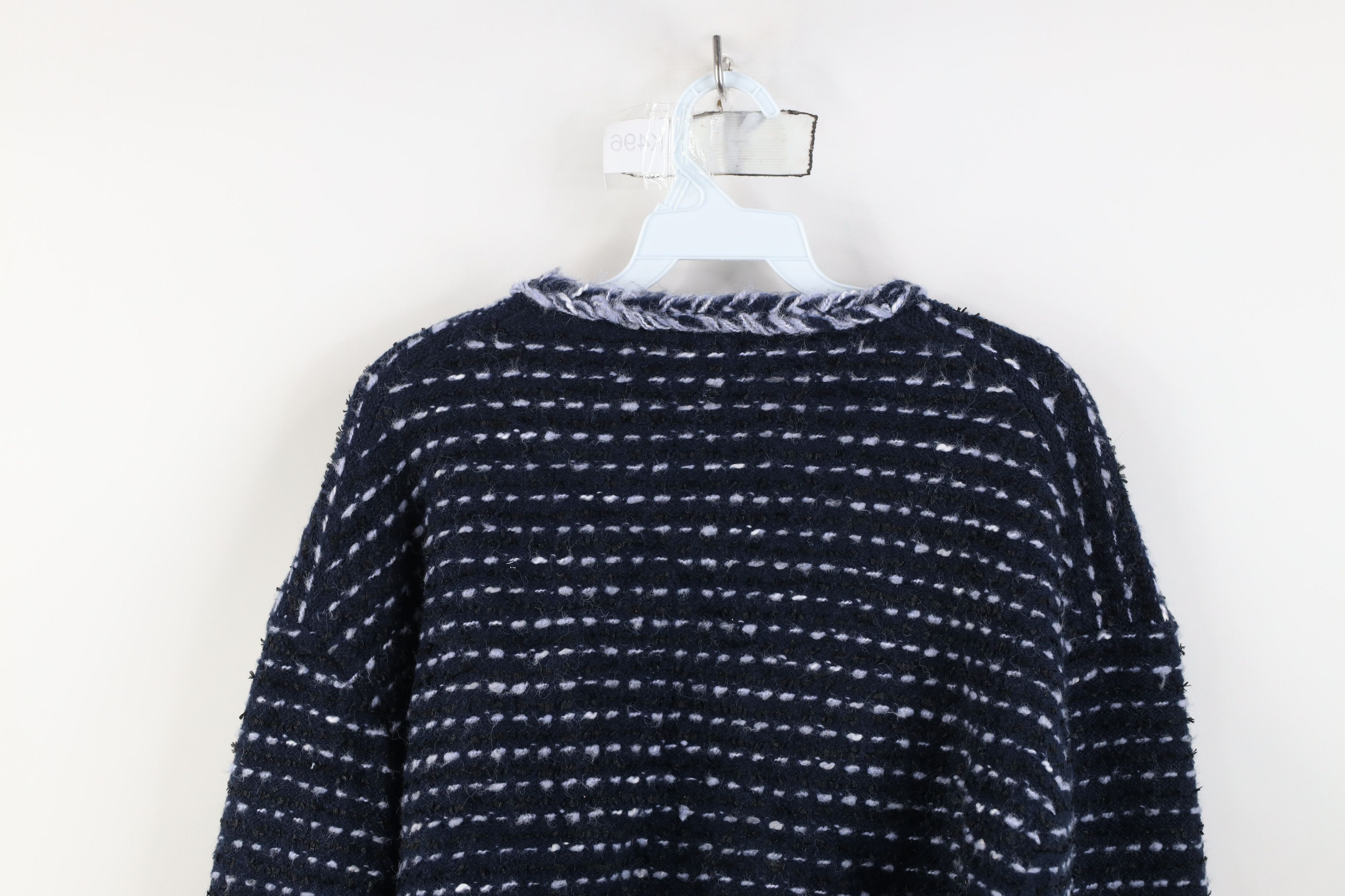 J.Crew J Crew Marled Yarn Wool Alpaca Lady Jacket Striped Blue Size M / US 6-8 / IT 42-44 - 13 Thumbnail