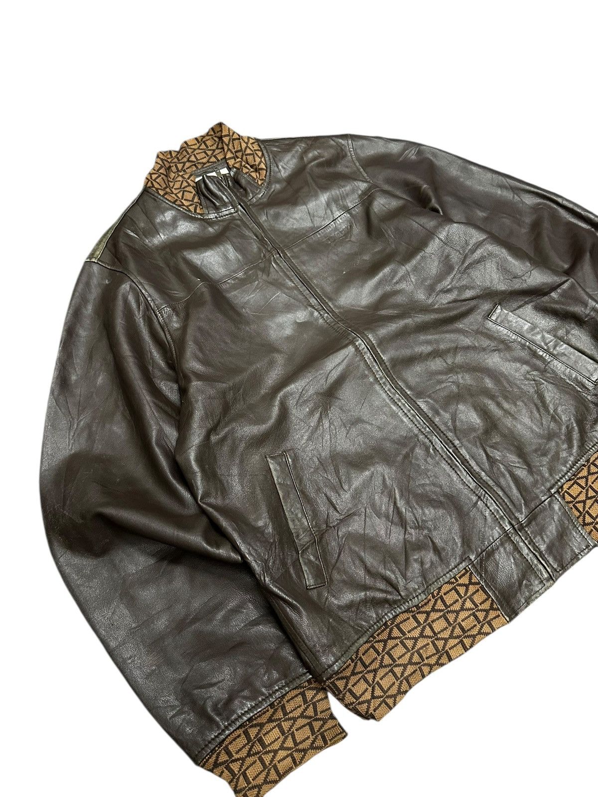 Xlarge X-Large Leather Jacket Monogram Grip Size US L / EU 52-54 / 3 - 3 Thumbnail