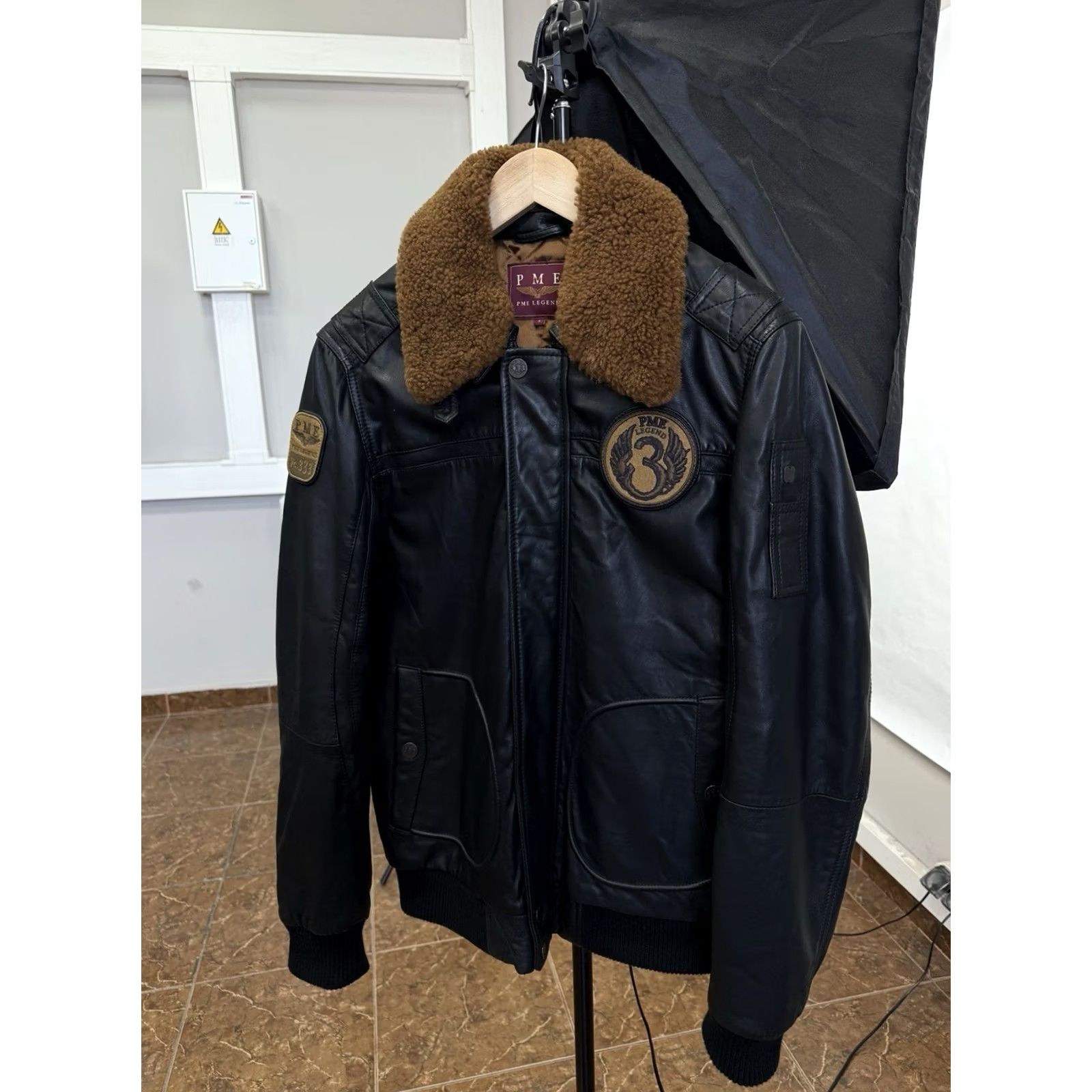 Vintage PME Legend A-28 Hudson Lockheed Sheep Leather Bomber Jacket S Mens Black Jacket Size US S / EU 44-46 / 1 - 2 Thumbnail