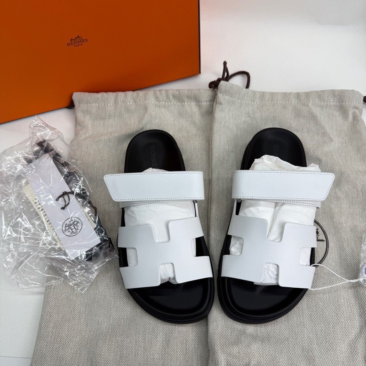Hermes Hermes White Sandals us_5 Women Size US 5 / IT 35 - 1 Thumbnail