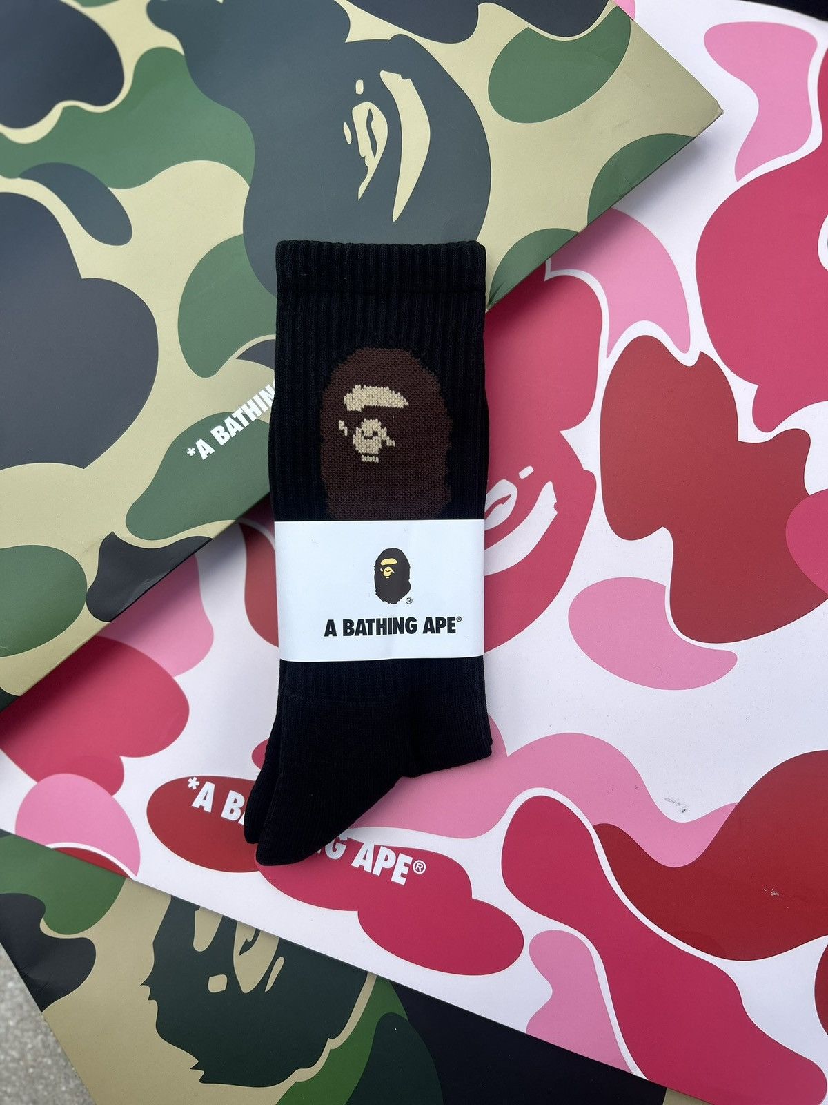 Bape A BATHING APE BALLOON YARN APE HEAD SOCKS Size ONE SIZE - 1 Thumbnail