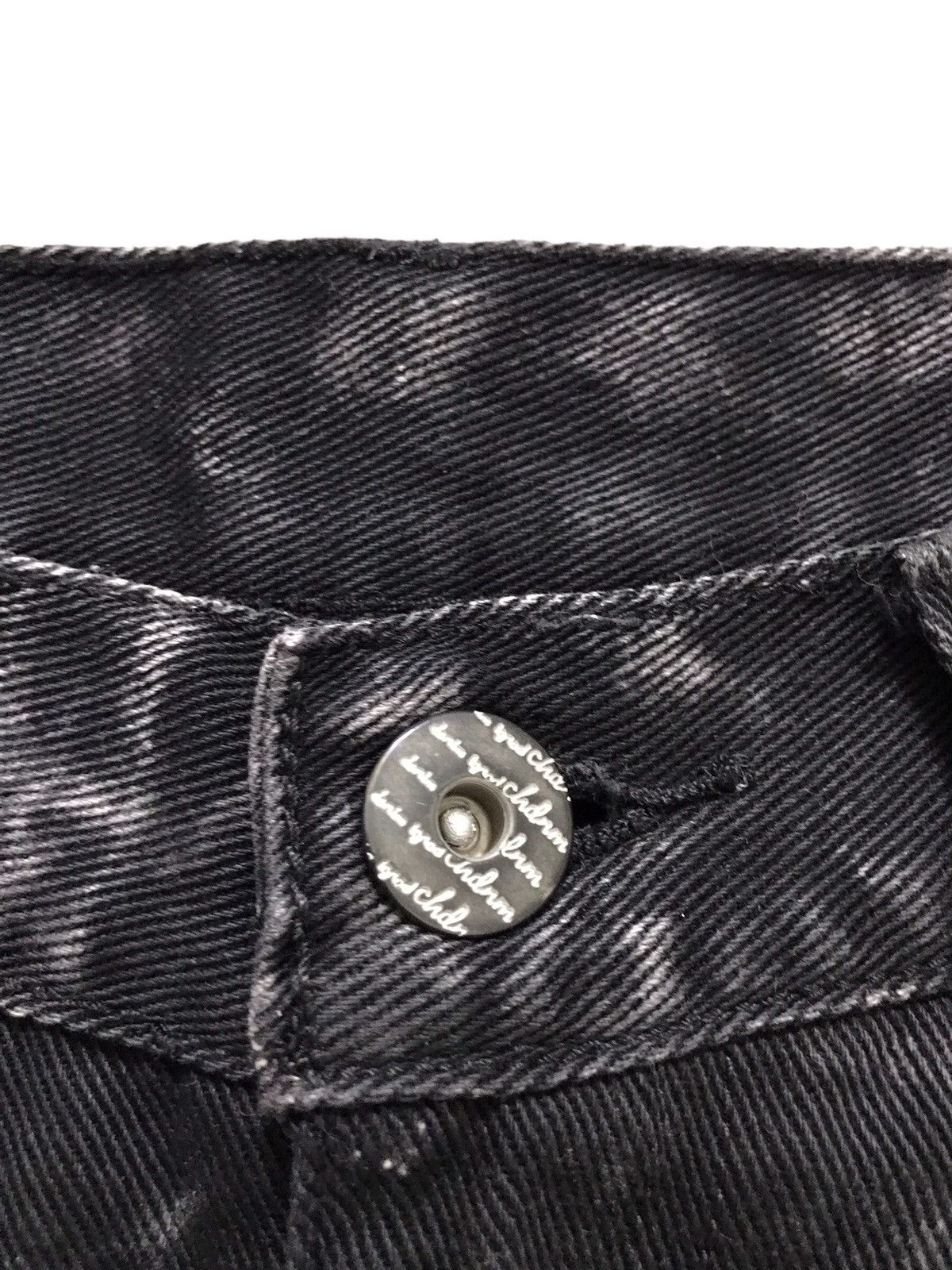 Japanese Brand Igrod Cdhrm Punk Cross Stitch Bleach Denim Flare Jeans Size US 30 / EU 46 - 8 Thumbnail