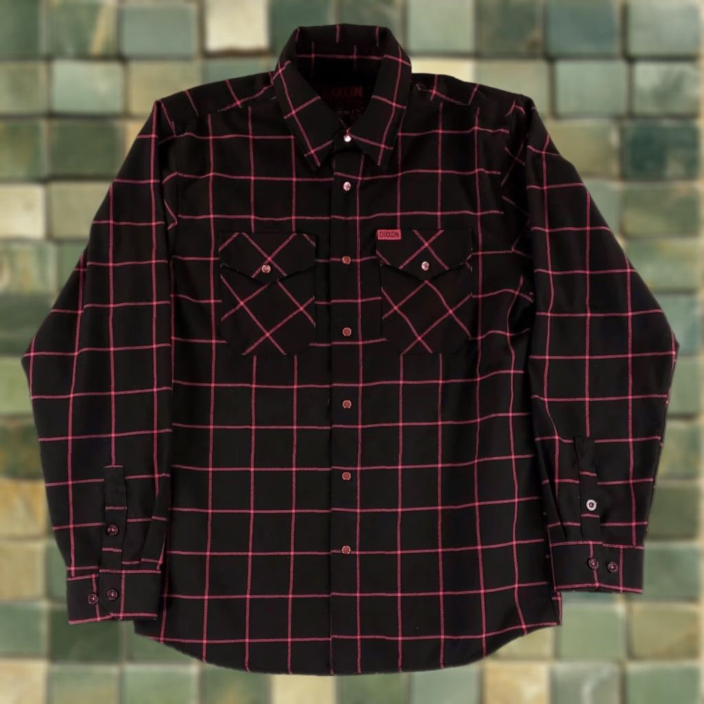 CO Dixxon Flannel Co Hope Button Down Shirt Plaid Black Pink Long Sleeve Mens M Size US M / EU 48-50 / 2 - 1 Thumbnail
