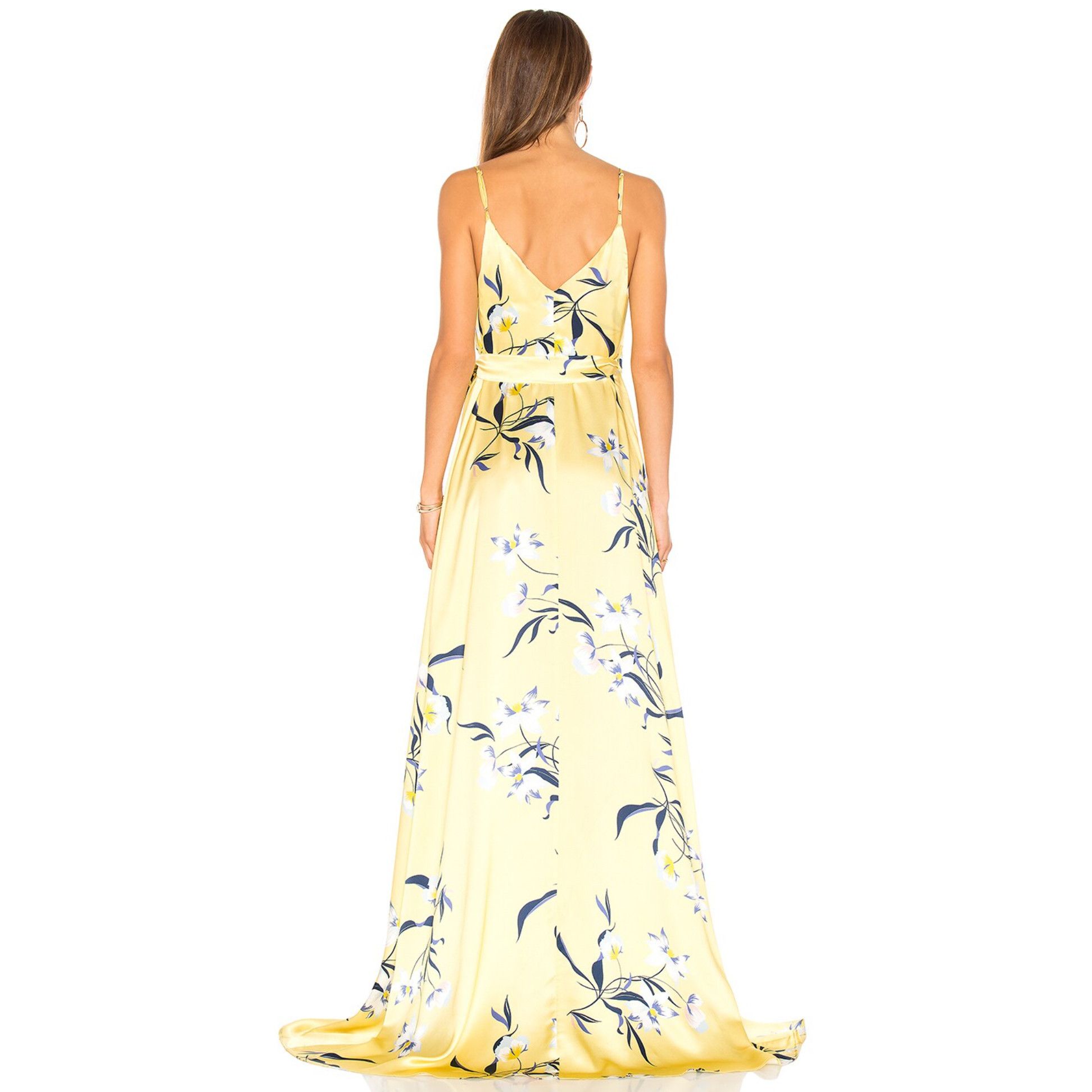 Amanda Uprichard Amanda Uprichard McCanna Yellow Floral Gown 100% Silk Small Size S / US 4 / IT 40 - 2 Thumbnail