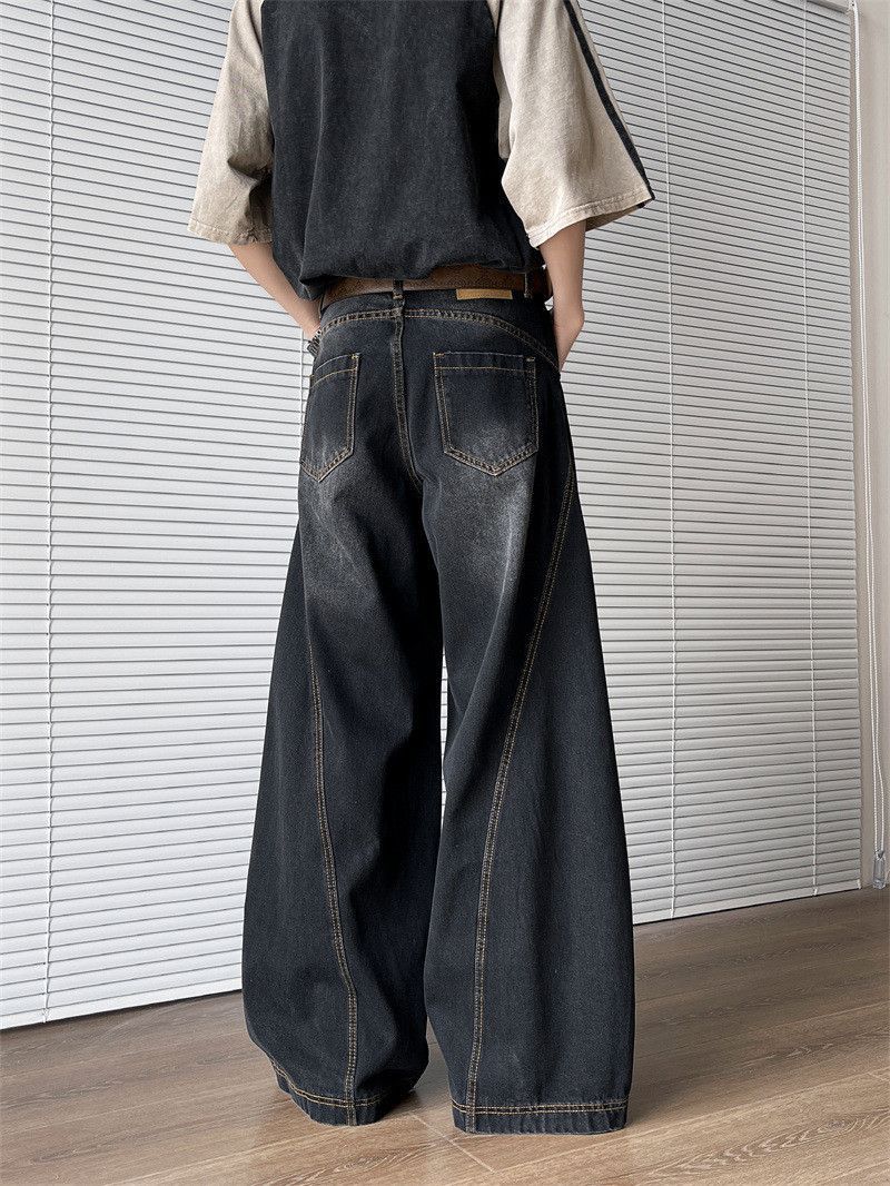 Japanese Brand Retro loose wide leg cat whisker jeans Size US 32 / EU 48 - 5 Thumbnail