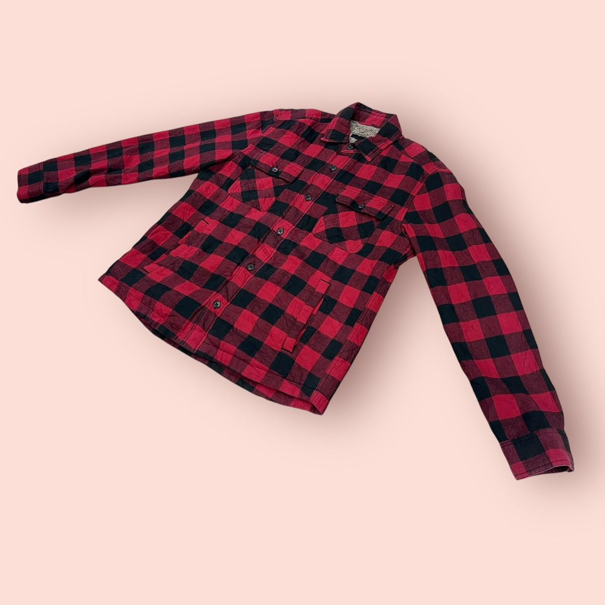 Flannel × Jun Takahashi × Uniqlo VINTAGE UNIQLO DOUBLE CHEST POCKET FLEECE LINING FLANNEL Size US L / EU 52-54 / 3 - 15 Thumbnail