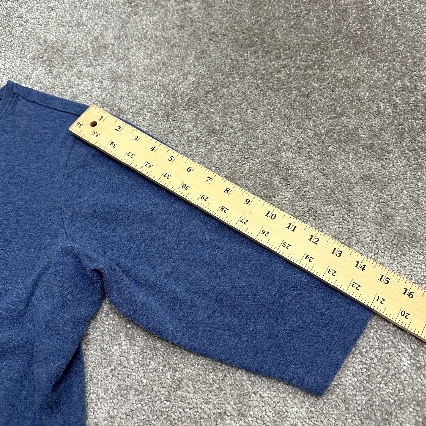 Vintage L.L. Bean Womens T-Shirt 1X Basic V-Neck 3/4 Sleeve Cotton Blue Solid Casual Tee Size XL / US 12-14 / IT 48-50 - 6 Thumbnail