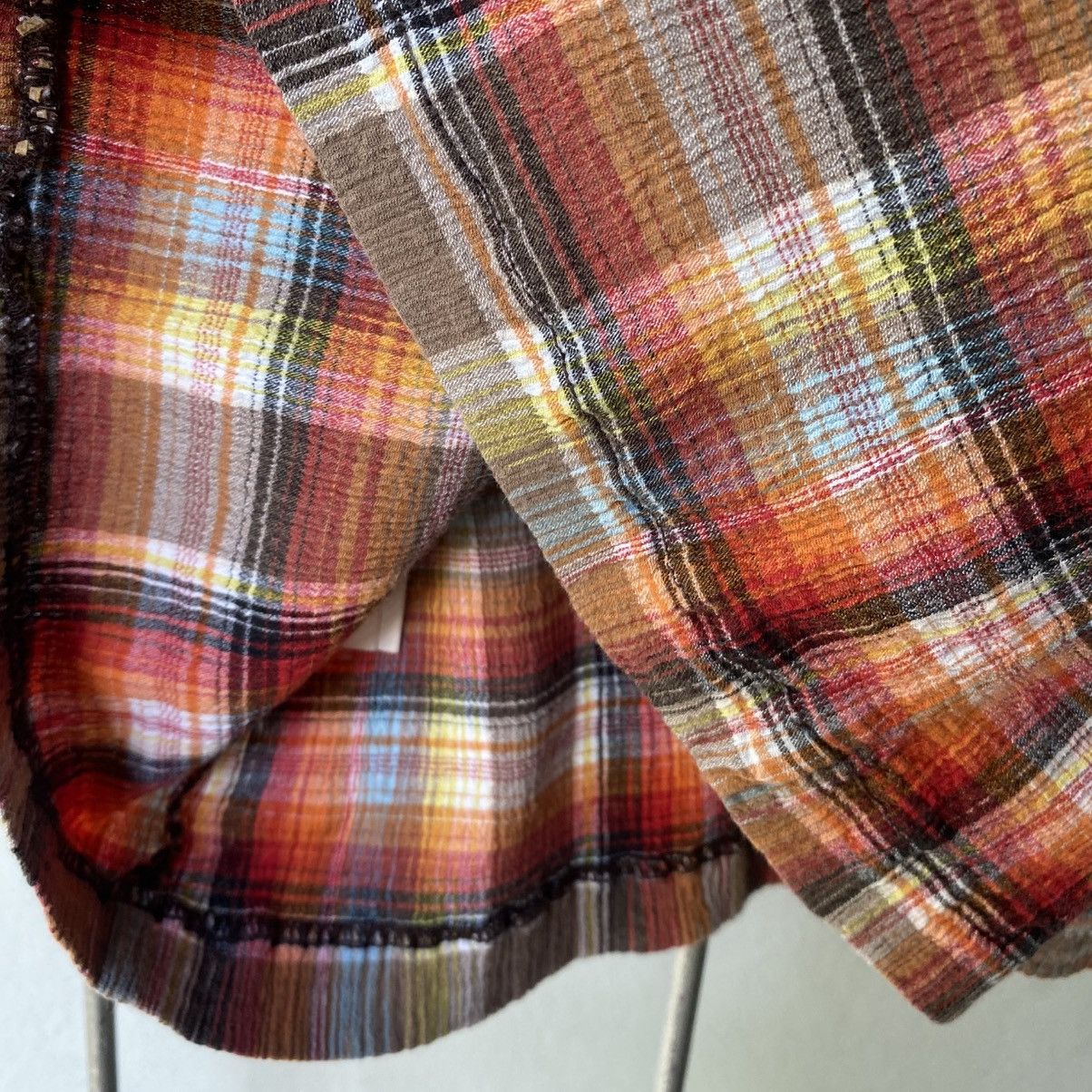 Tsumori Chisato Tsumori Chisato Brown Red Plaid Button Shirt Size XS / US 0-2 / IT 36-38 - 12 Thumbnail