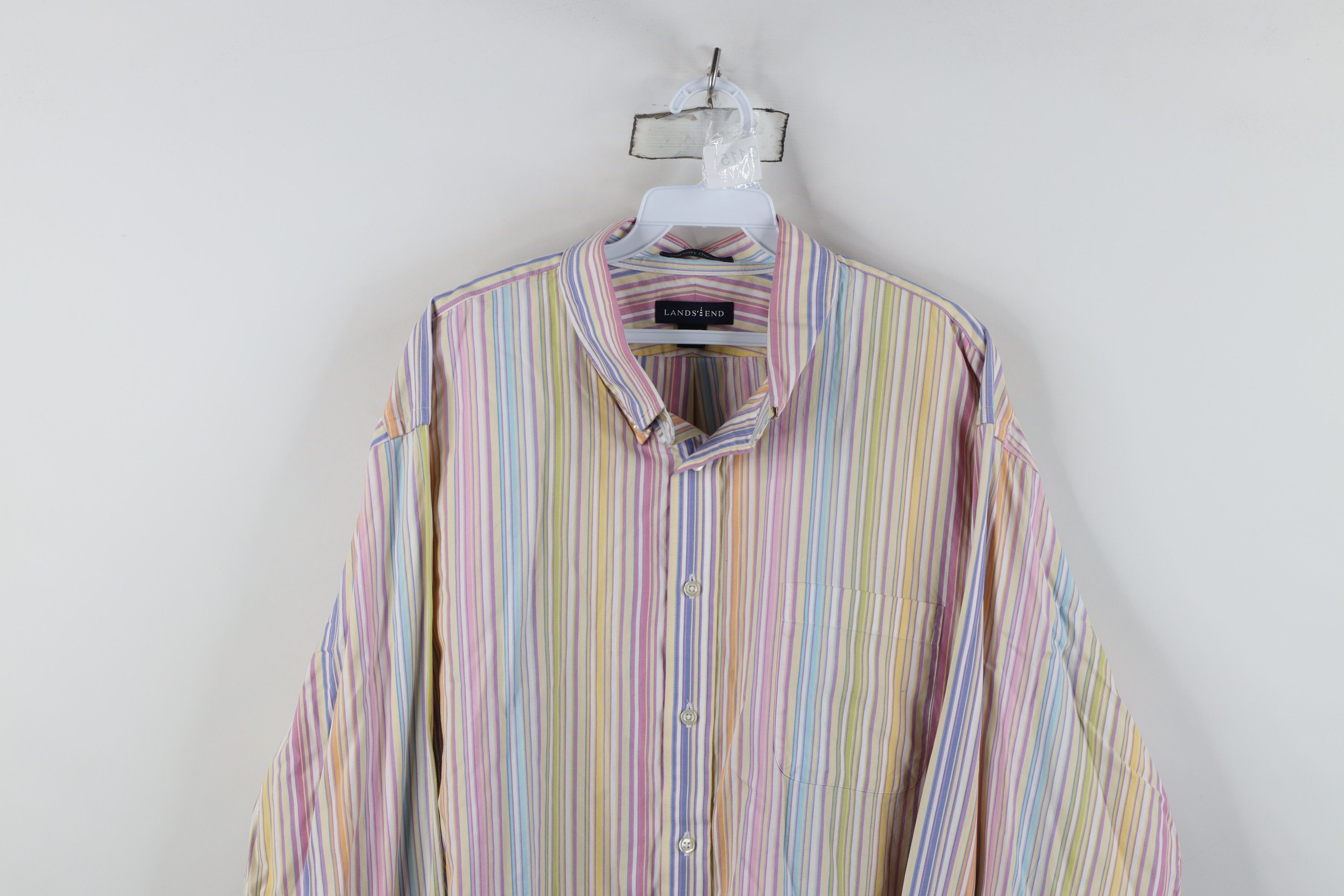 Lands' End Vintage Lands End Striped Pinpoint Oxford Button Down Shirt Size US L / EU 52-54 / 3 - 2 Thumbnail