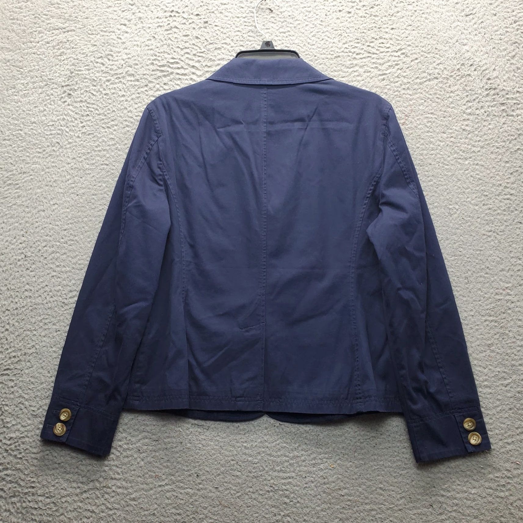 Vintage L.L. Bean Blazer Jacket Womens Petites 12P Blue Single Breasted Notch Lapel Shirt Womens Size 12P Blue Blazer Womens Size XL / US 12-14 / IT 48-50 - 2 Thumbnail