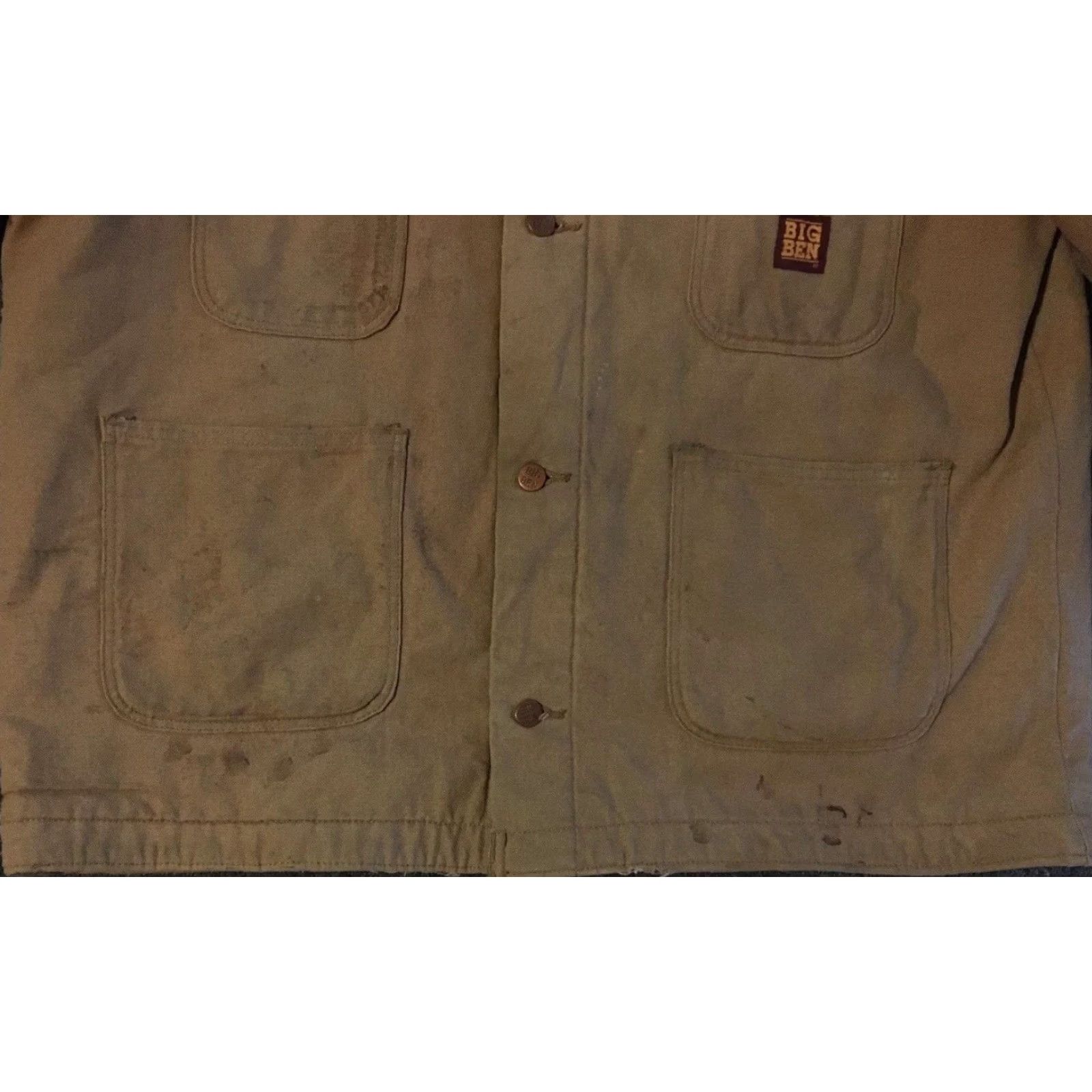 Vintage VINTAGE 90s Big Ben Faded Distress Chore Jacket 46 Work Grunge Biker Trucker 80s Size US S / EU 44-46 / 1 - 7 Thumbnail