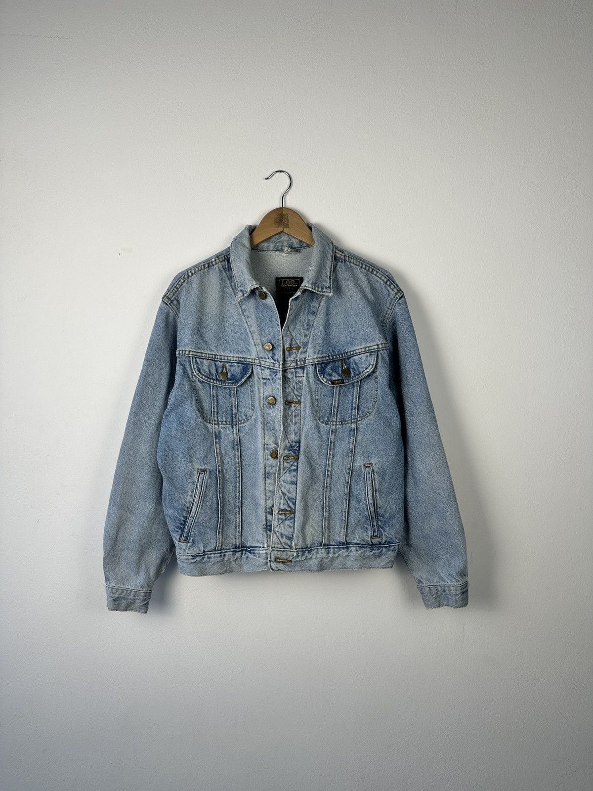 Lee Lee Rider Denim Jacket Size L Light Wash Acid Washed Trucker Size US L / EU 52-54 / 3 - 1 Thumbnail