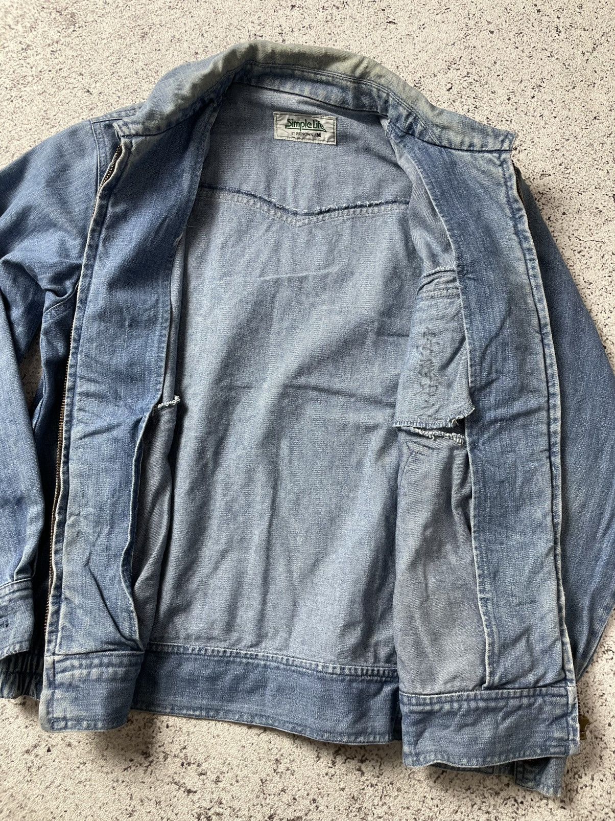 Vintage 1990s Simple Life - Vintage Detroit Faded Denim Work Jacket Size US S / EU 44-46 / 1 - 5 Thumbnail